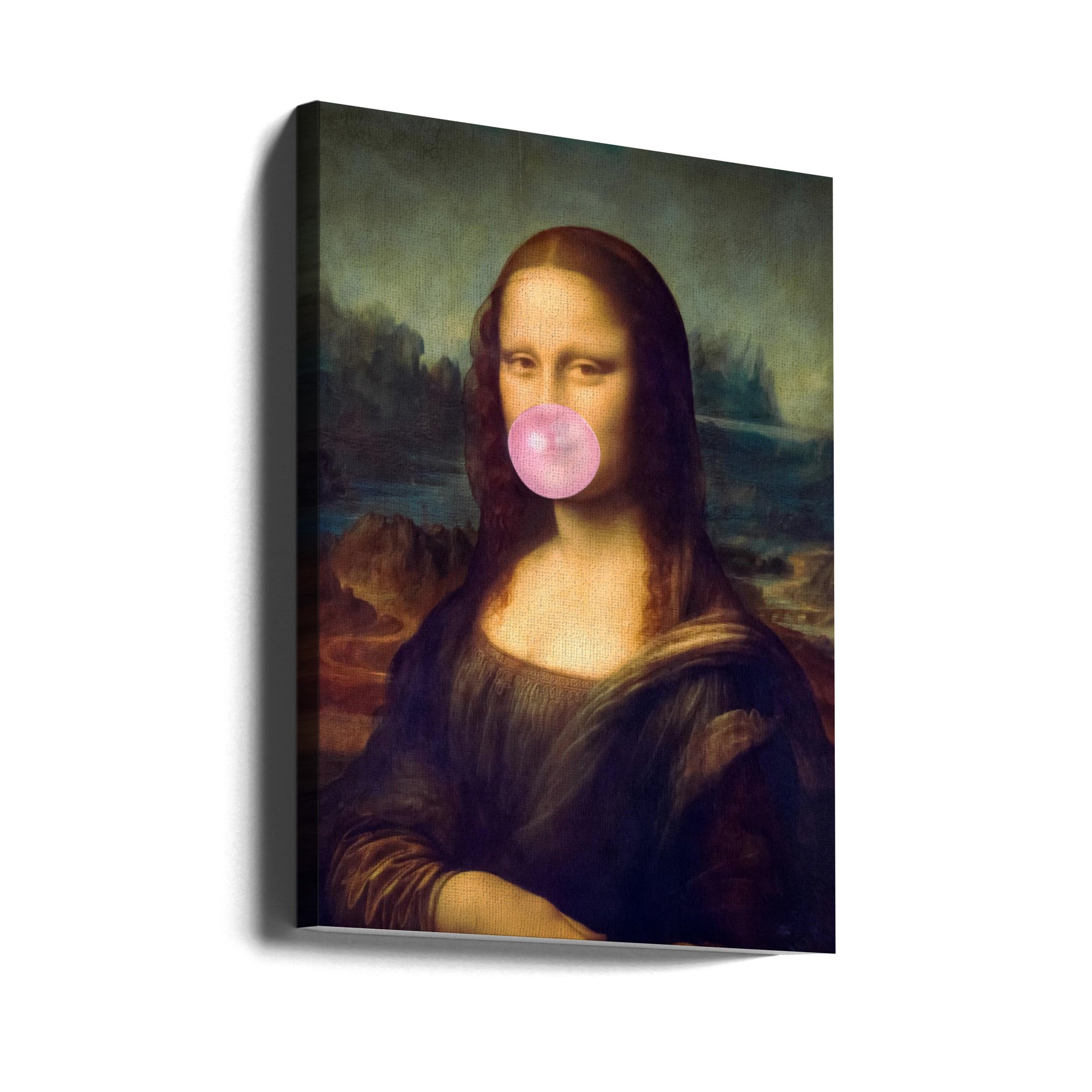Mona Lisa Bubble Gum Wall Art by Taudalpoi-Canvas Print-DECOROLALA