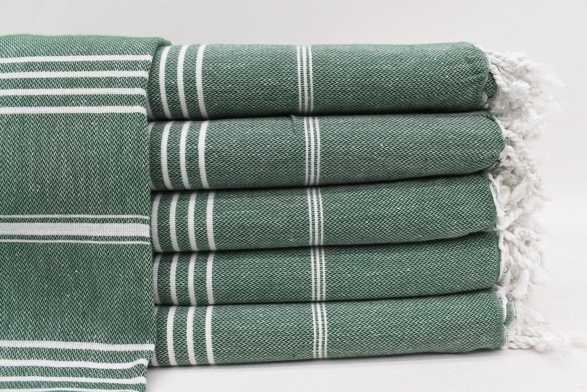 Monaco Dark Green Turkish Towel 40x70-Bath Towels-DECOROLALA