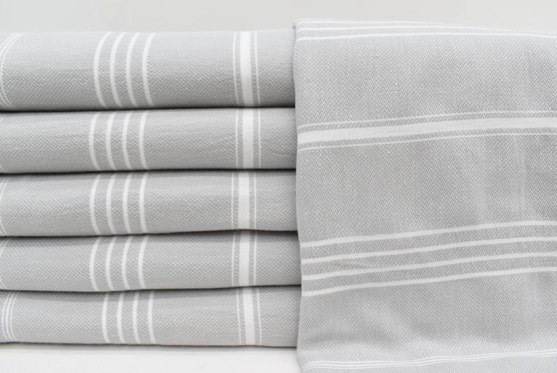 Monaco Light Gray Turkish Towel 40"x70"-Turkish Towel-DECOROLALA