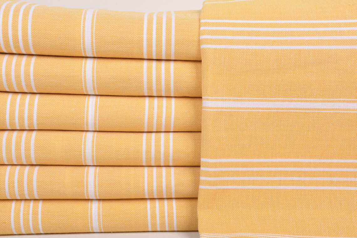 Monaco Mustard Turkish Towel - 40"x70"-Turkish Towel-DECOROLALA