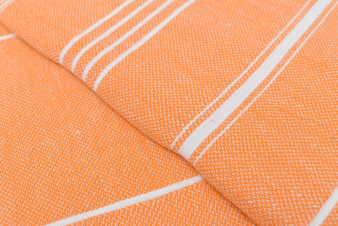 Monaco Orange Turkish Towel 40"x70" Cotton-Turkish Towel-DECOROLALA