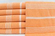 Monaco Orange Turkish Towel 40"x70" Cotton-Turkish Towel-DECOROLALA
