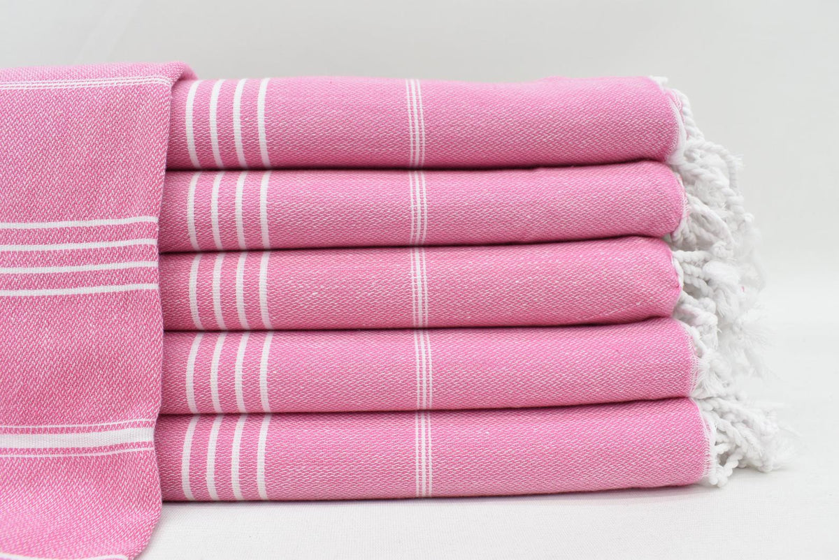 Monaco Pink Turkish Towel 40"x70" Cotton-Bath Towels-DECOROLALA