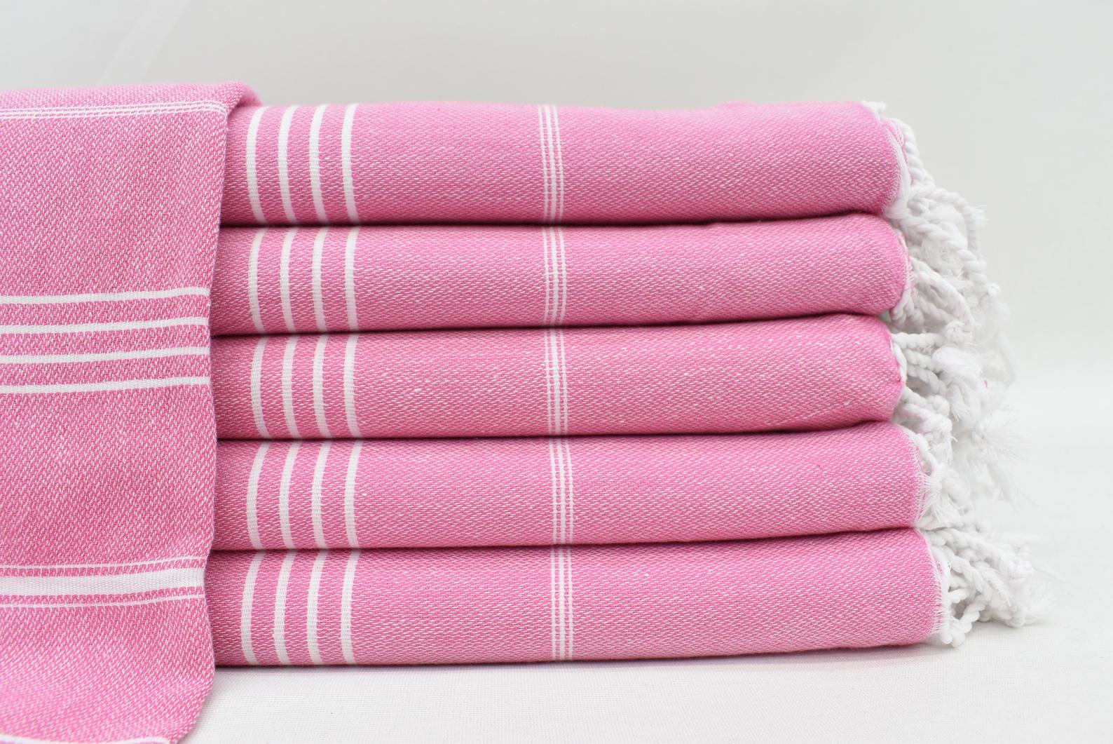 Monaco Pink Turkish Towel 40"x70" Cotton-Turkish Towel-DECOROLALA