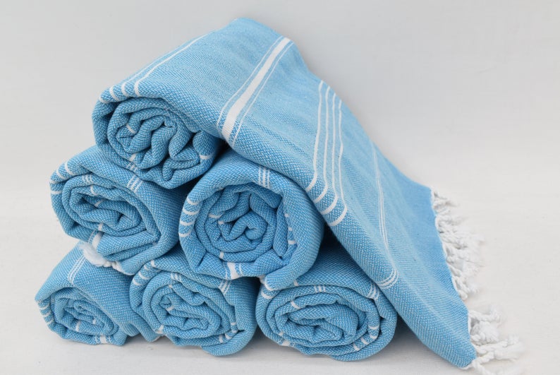 Monaco Turquoise Turkish Towel 40"x70"-Turkish Towel-DECOROLALA