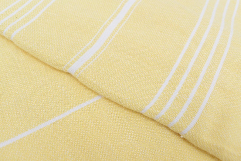 Monaco Yellow Turkish Towel - 40"W x 70"L-Turkish Towel-DECOROLALA