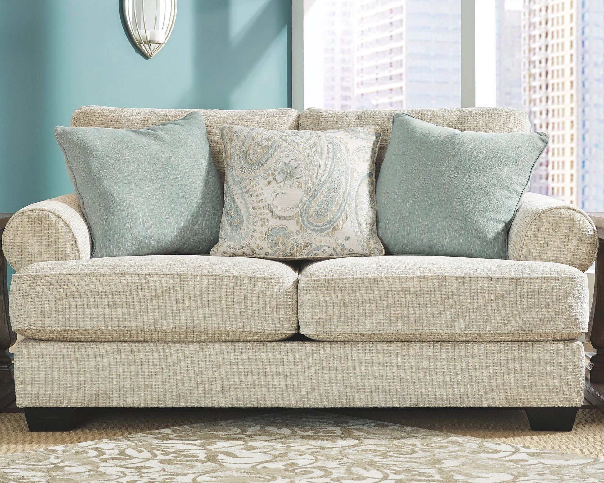 Monaghan Loveseat - Sandstone 74"-Stationary Loveseats-DECOROLALA