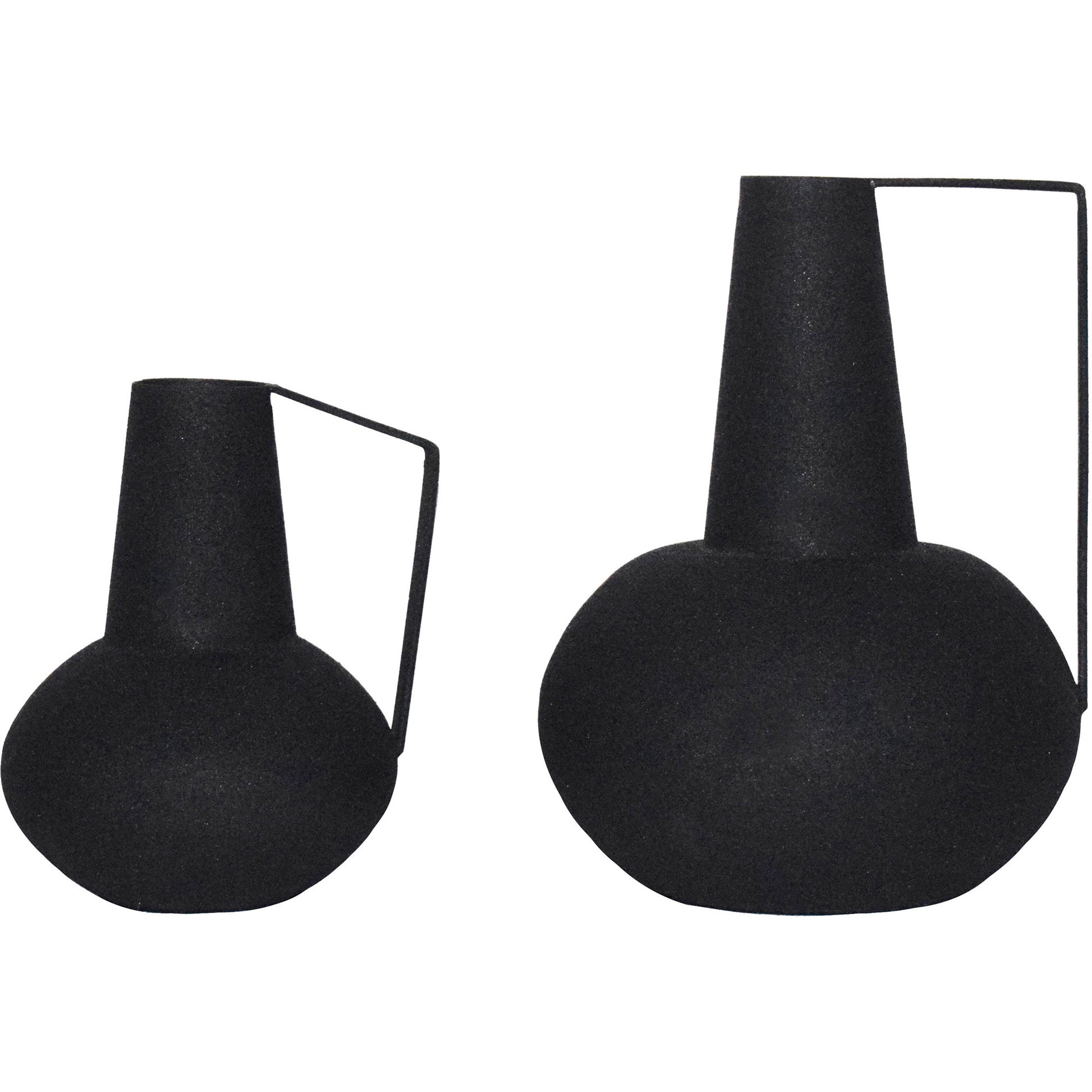 Monarda Indoor Iron Vase, Matte Black-Vase-DECOROLALA