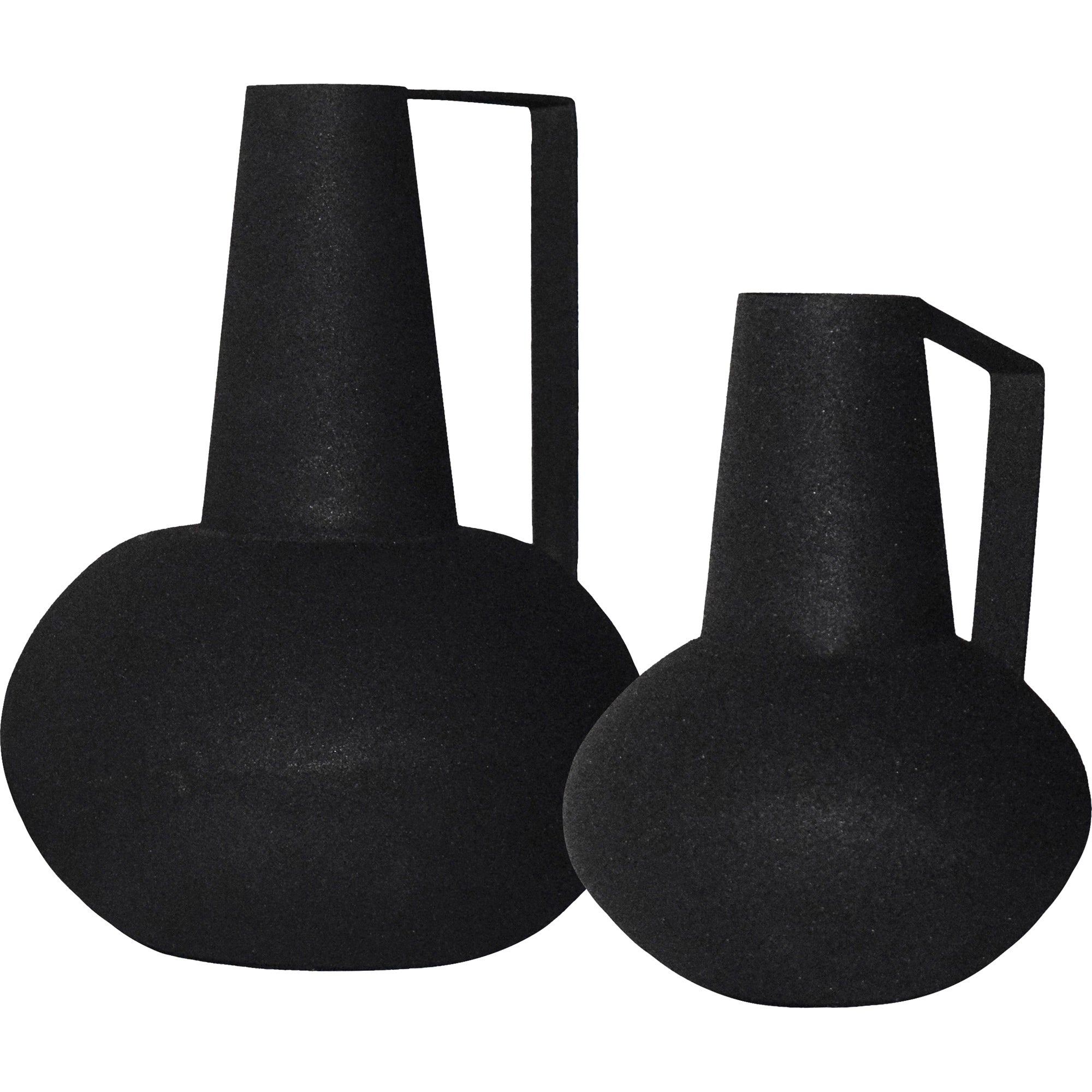 Monarda Indoor Iron Vase, Matte Black-Vase-DECOROLALA