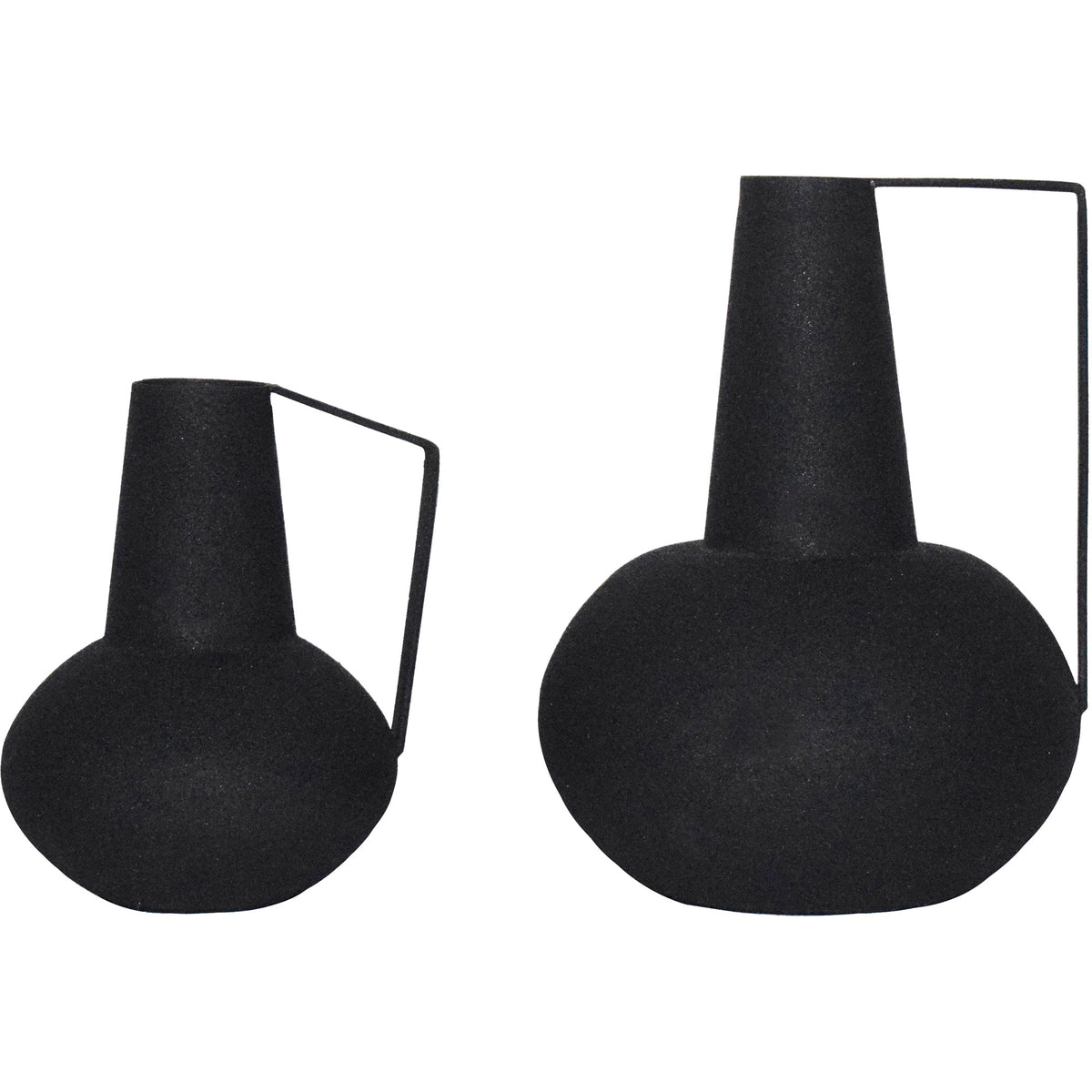 Monarda Indoor Iron Vase, Matte Black-Vases-DECOROLALA