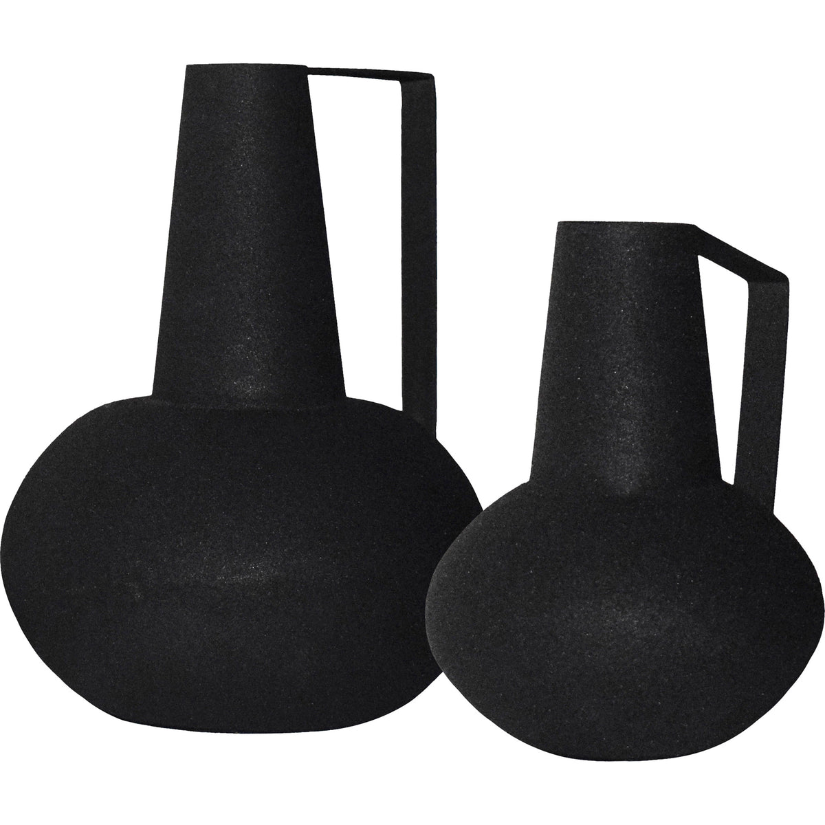 Monarda Indoor Iron Vase, Matte Black-Vases-DECOROLALA