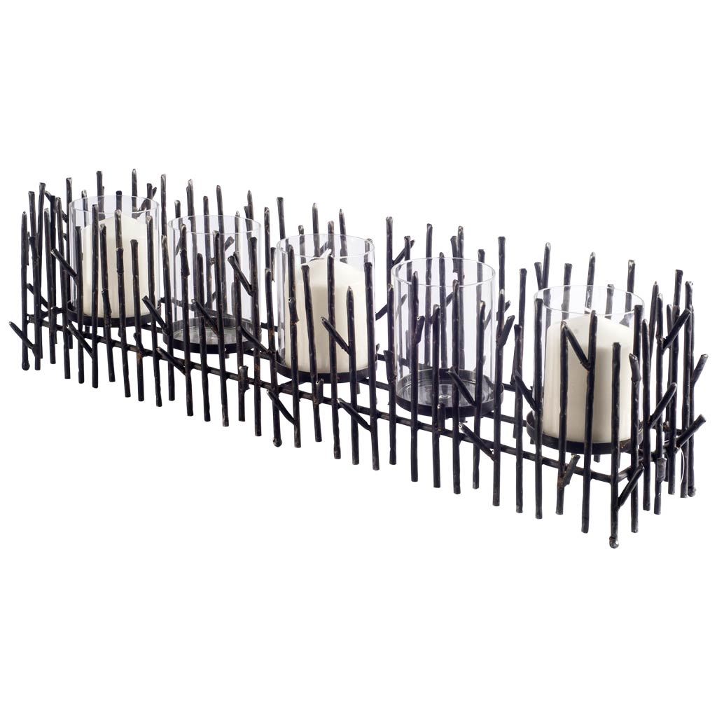 Mondavi Dark Metal Twigs Table Candle Holder-Table Candle Holders-DECOROLALA
