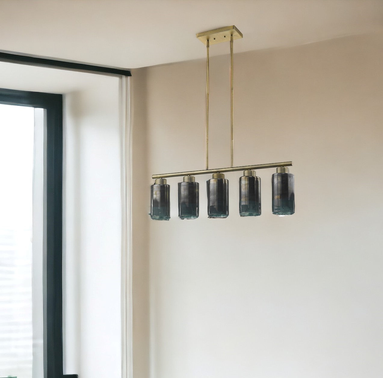 Monet 5-Light Brass Pendant-Pendants-Hanging Lights-DECOROLALA