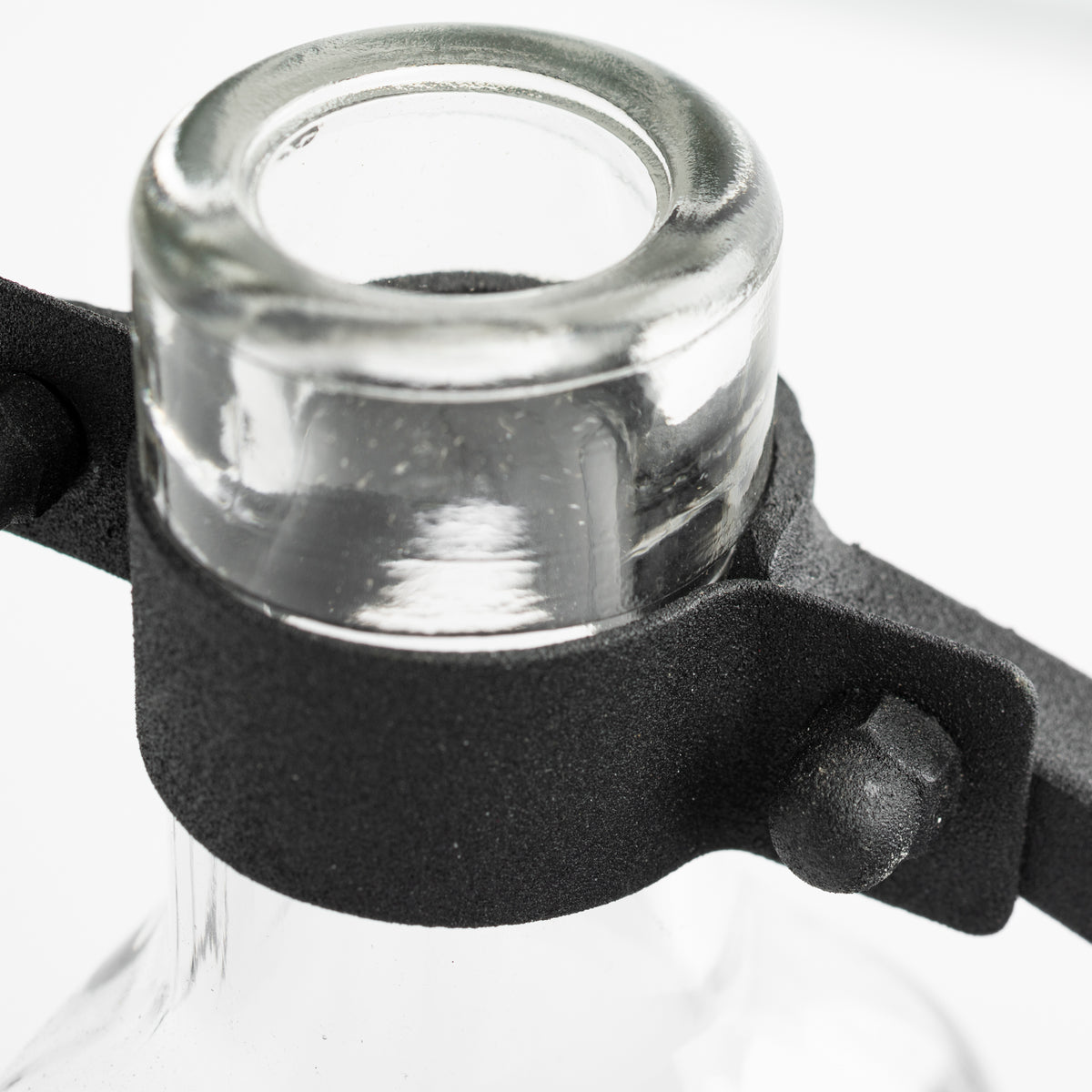 Monica I Short Black Metal Glass Bottle Vase-Vase-DECOROLALA