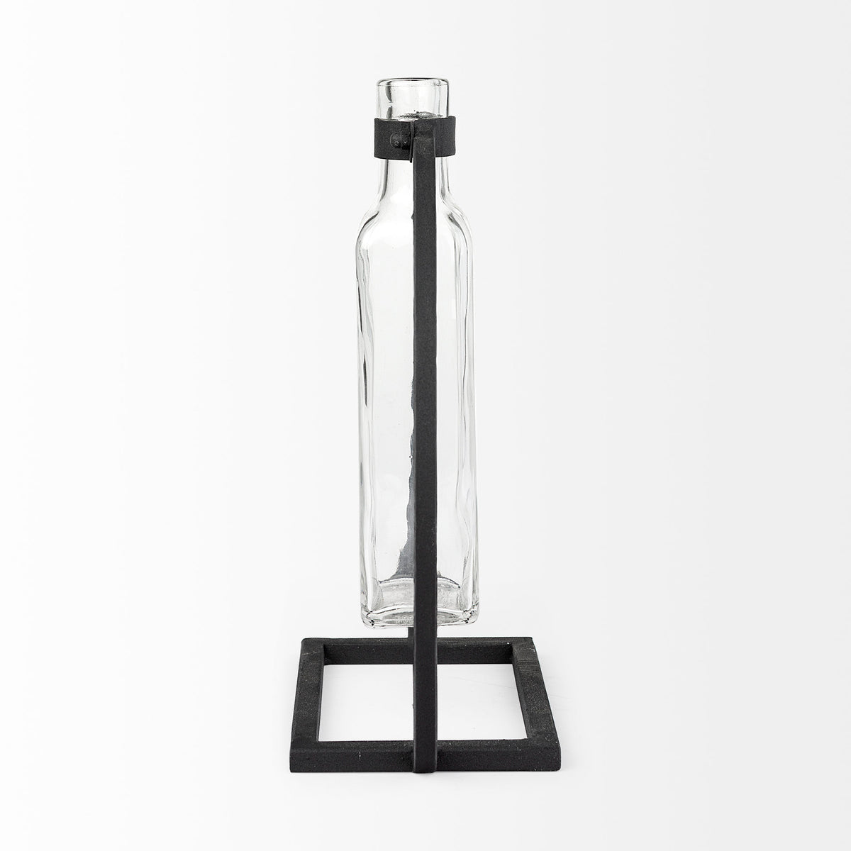 Monica II Tall Black Metal Glass Bottle Vase-Vase-DECOROLALA