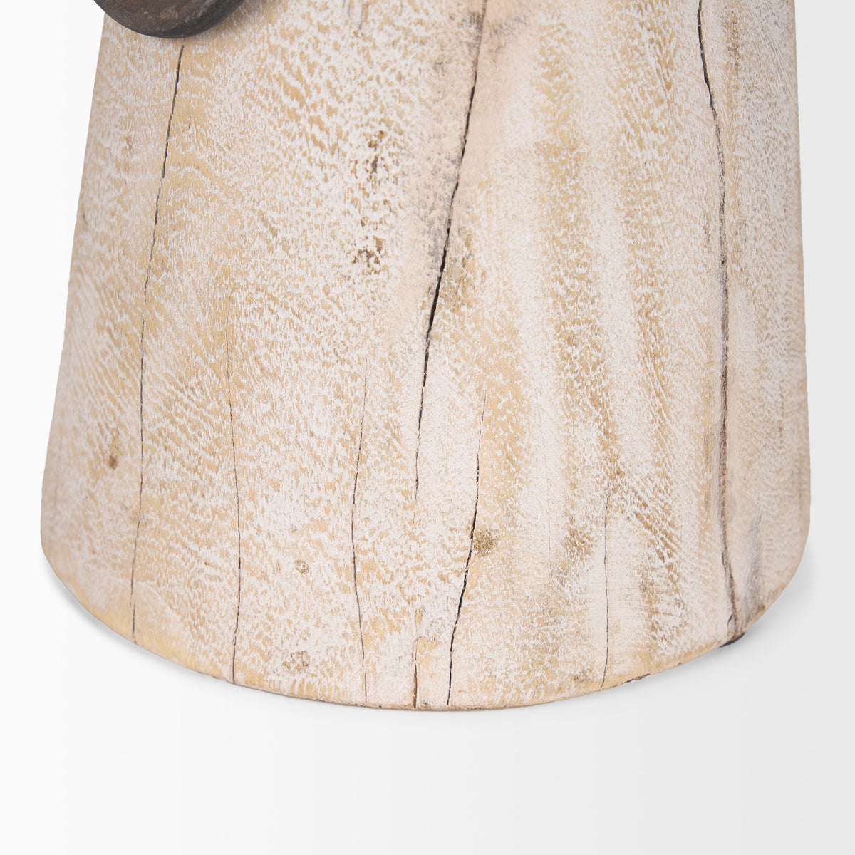 Monique Large Light Brown Whitewashed Wood Pot with Handles-Jars Jugs Urns-DECOROLALA