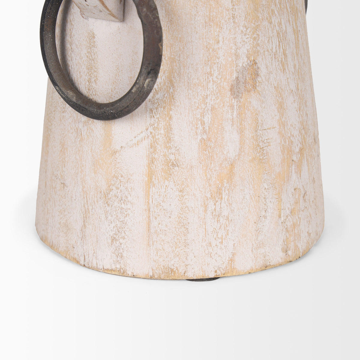 Monique Small Light Brown Wood Pot with Handles-Jars Jugs Urns-DECOROLALA