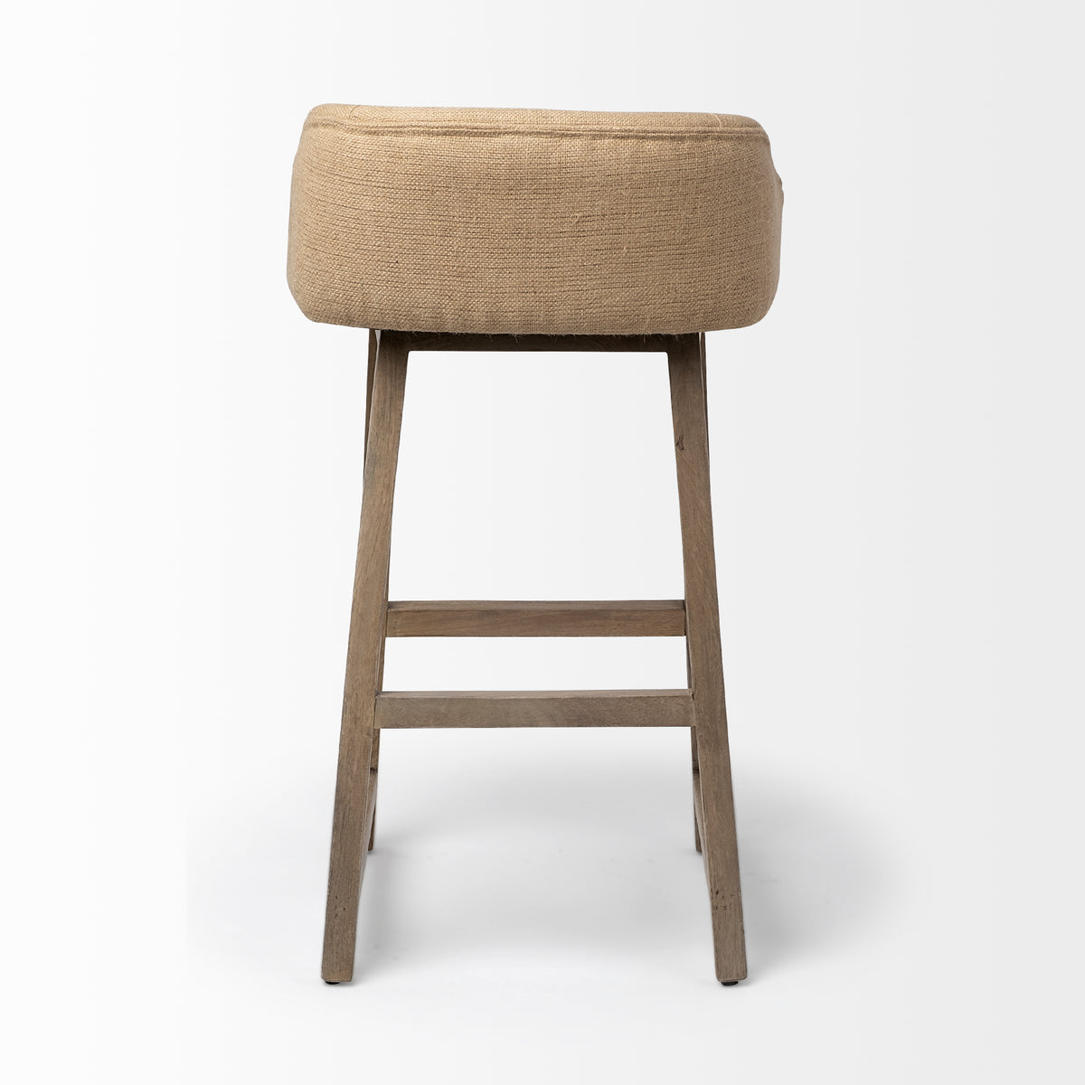 Monmouth 30.5" Seat Height Cream/Beige Fabric Seat Brown Wood Frame Bar Stool-Bar Stools-DECOROLALA