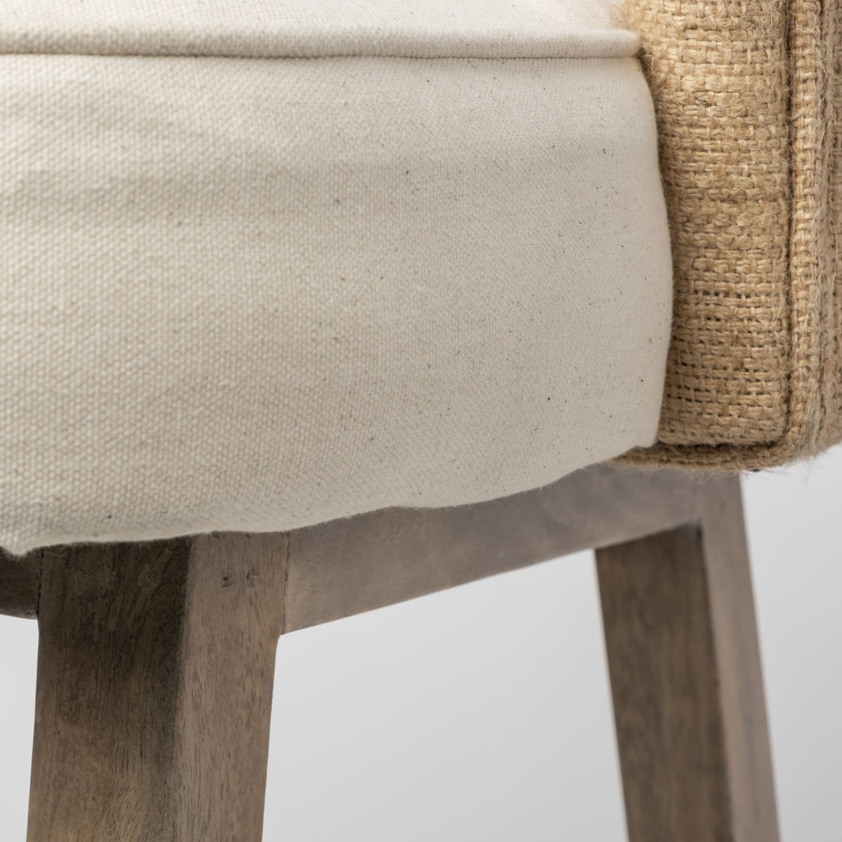 Monmouth 30.5" Seat Height Cream/Beige Fabric Seat Brown Wood Frame Bar Stool-Bar Stools-DECOROLALA