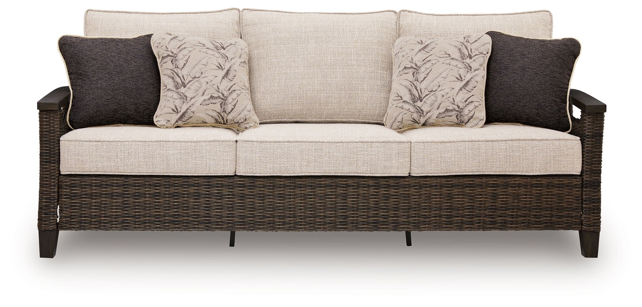Monterey Point Outdoor Sofa - Dark Brown Wicker-Sofas-DECOROLALA