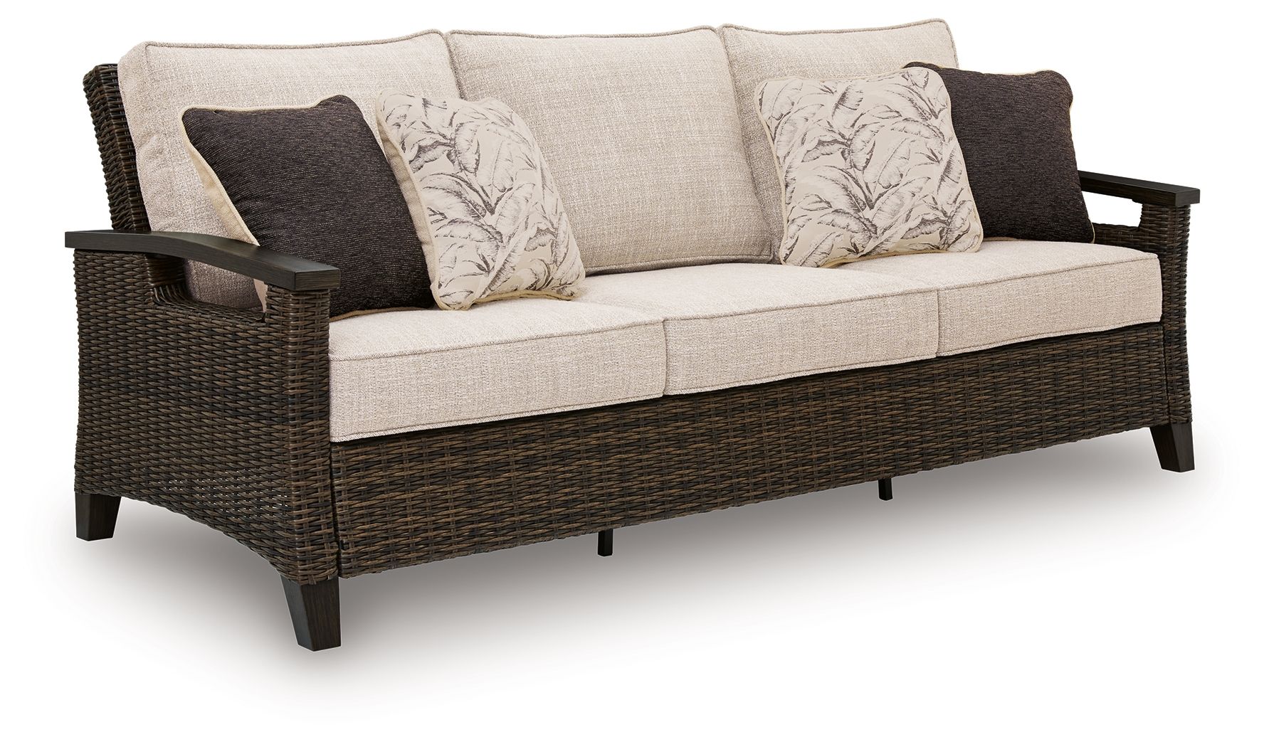 Monterey Point Outdoor Sofa - Dark Brown Wicker-Sofas-DECOROLALA