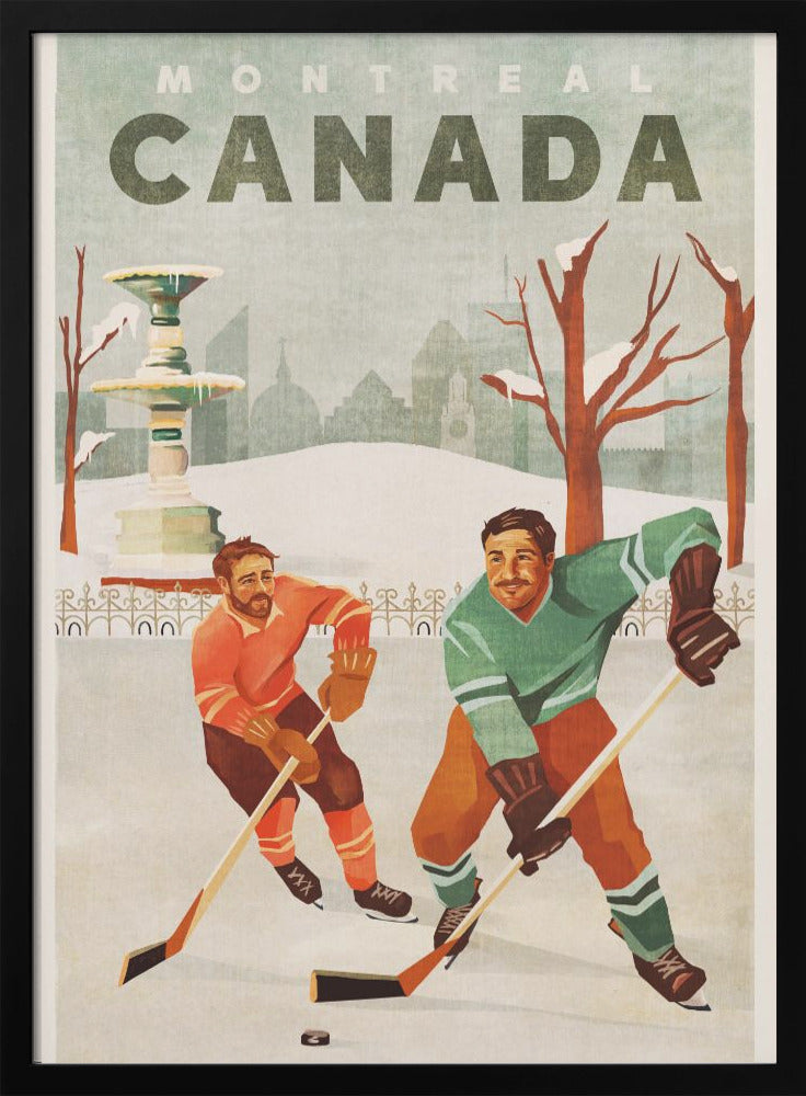 Montreal Canada Pond Hockey Guys-canvas-DECOROLALA