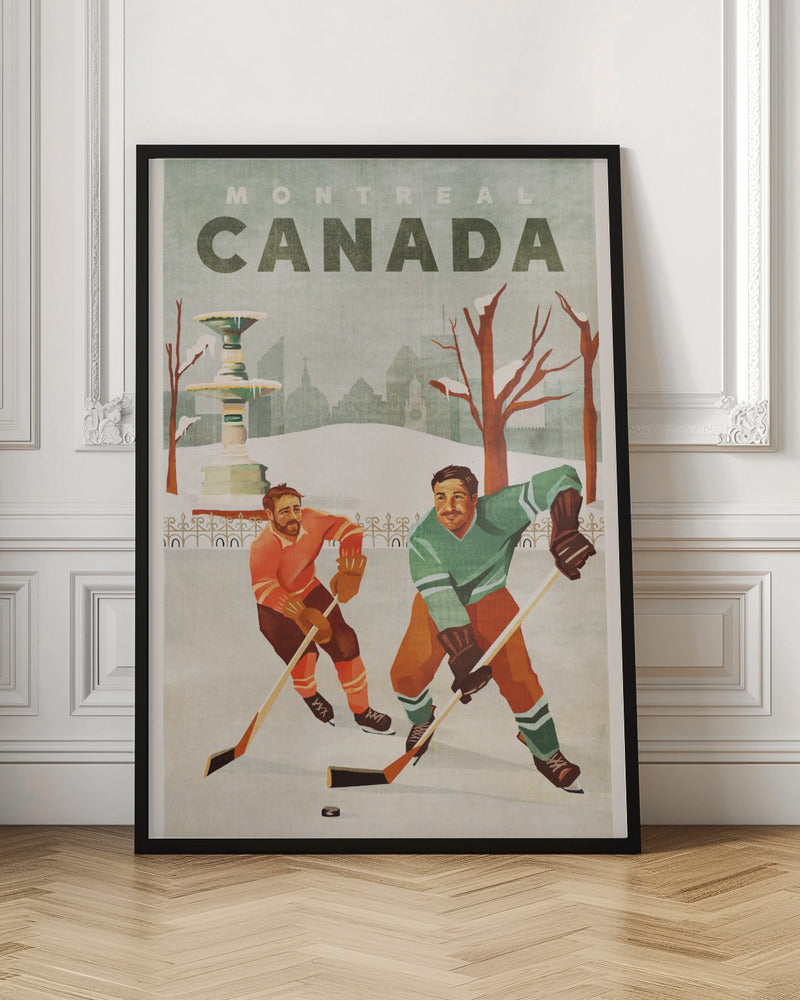 Montreal Canada Pond Hockey Guys-canvas-DECOROLALA