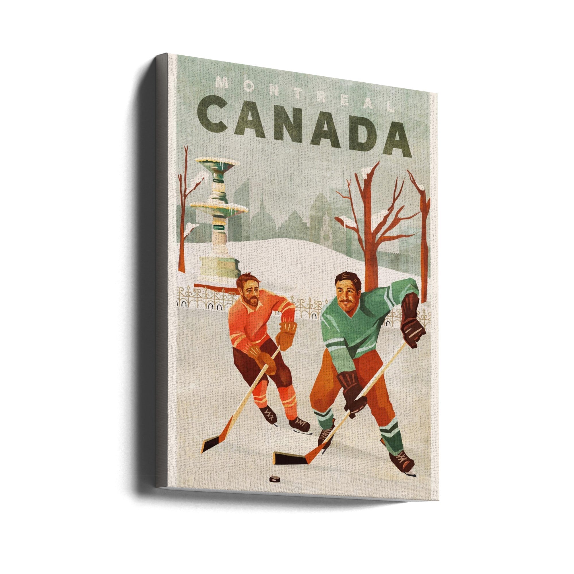 Montreal Canada Pond Hockey Guys-canvas-DECOROLALA