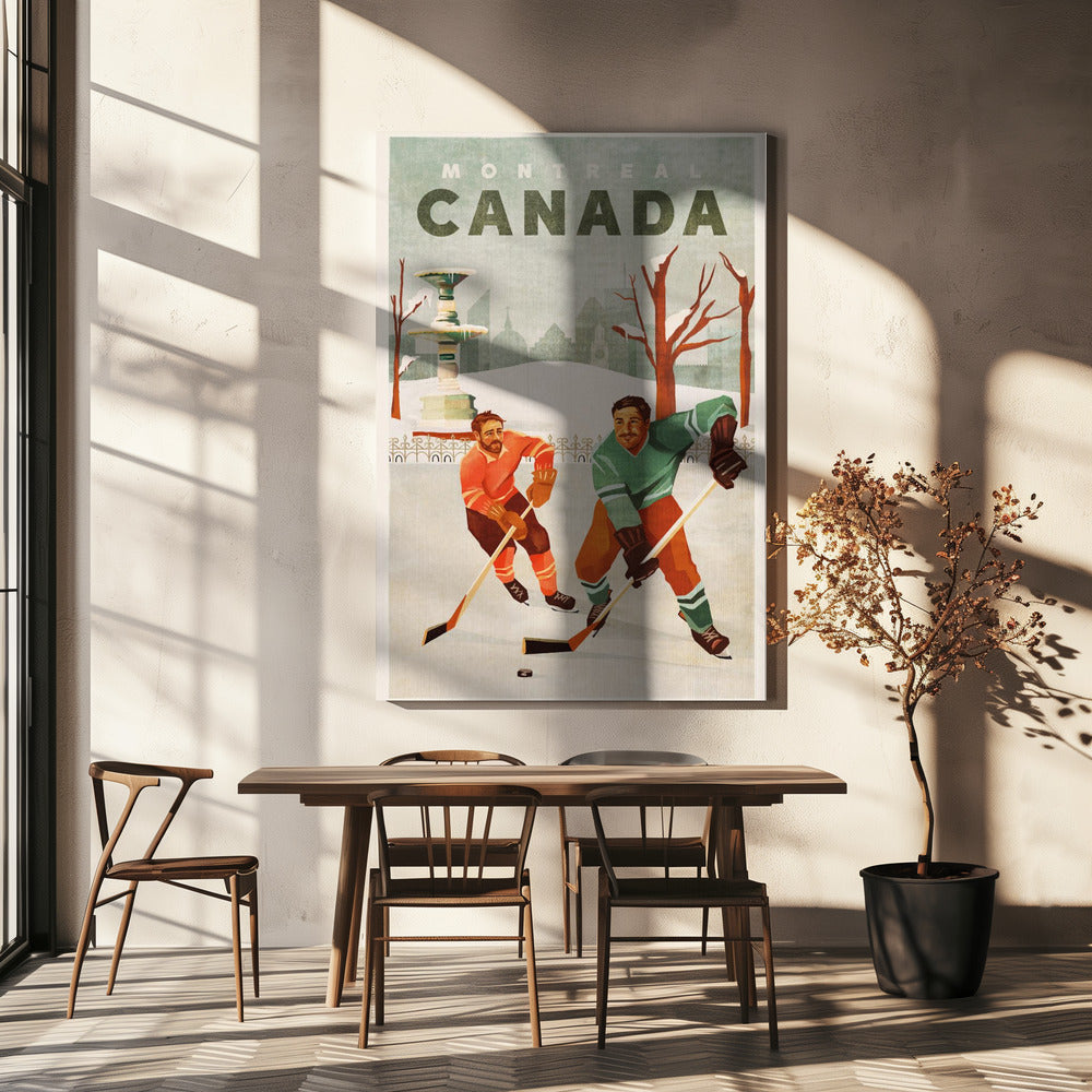 Montreal Canada Pond Hockey Wall Art-canvas-DECOROLALA