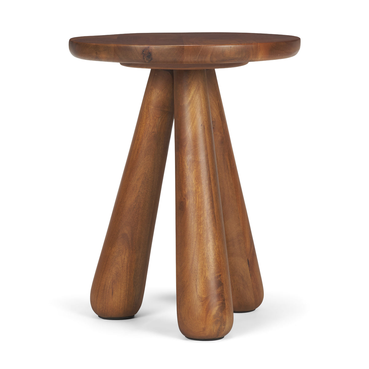 Mora Medium Brown Wood 3-Legged Accent Table-Accent Tables-DECOROLALA