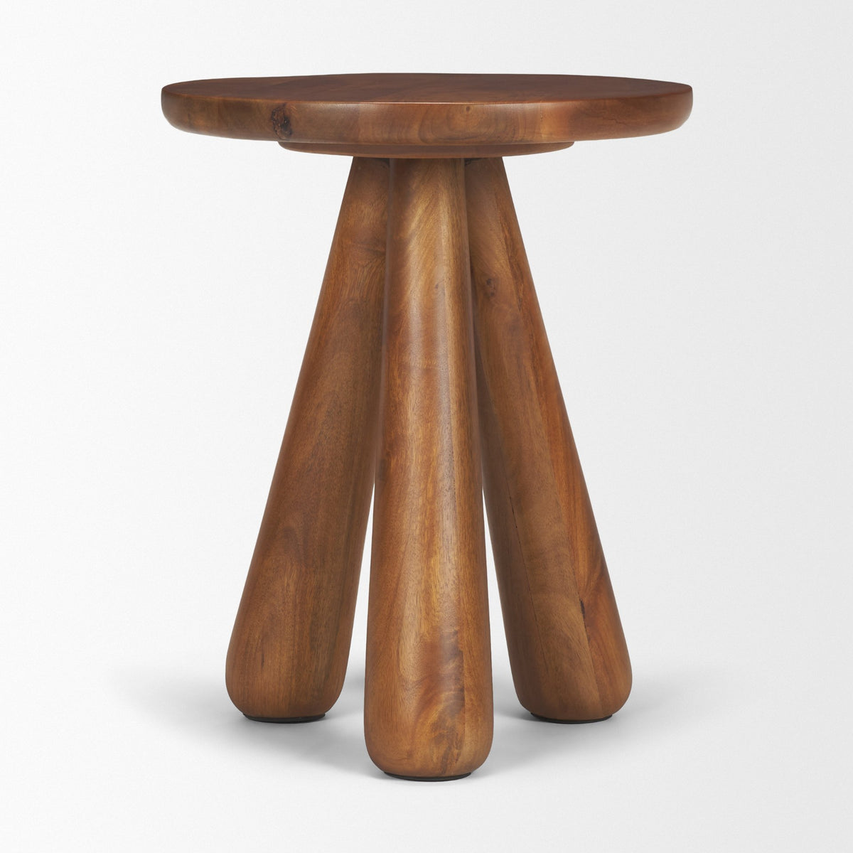 Mora Medium Brown Wood 3-Legged Accent Table-Accent Tables-DECOROLALA