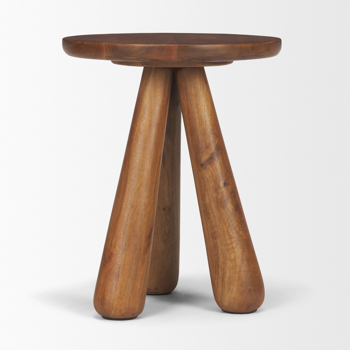 Mora Medium Brown Wood 3-Legged Accent Table-Accent Tables-DECOROLALA