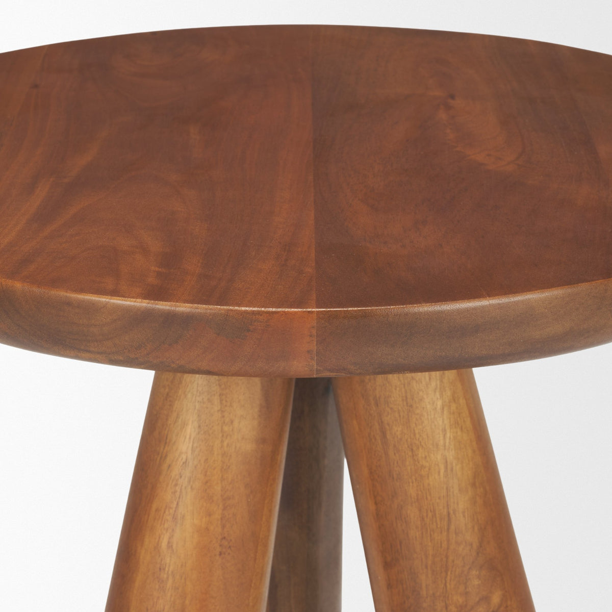 Mora Medium Brown Wood 3-Legged Accent Table-Accent Tables-DECOROLALA