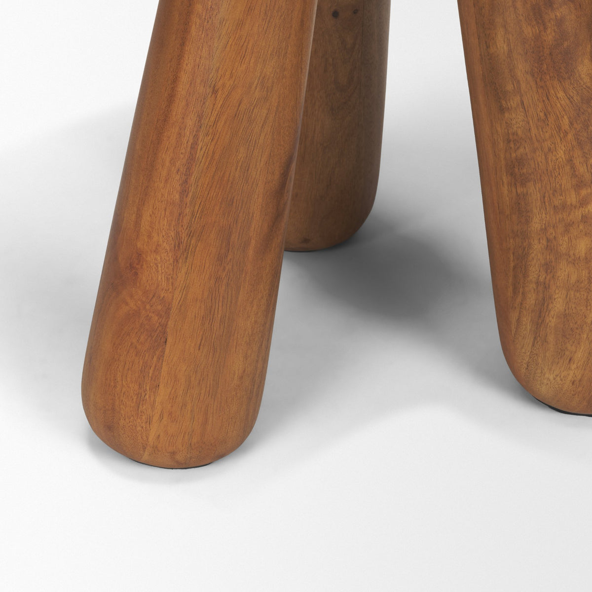 Mora Medium Brown Wood 3-Legged Accent Table-Accent Tables-DECOROLALA