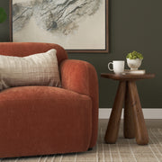 Mora Medium Brown Wood 3-Legged Accent Table-Accent Tables-DECOROLALA