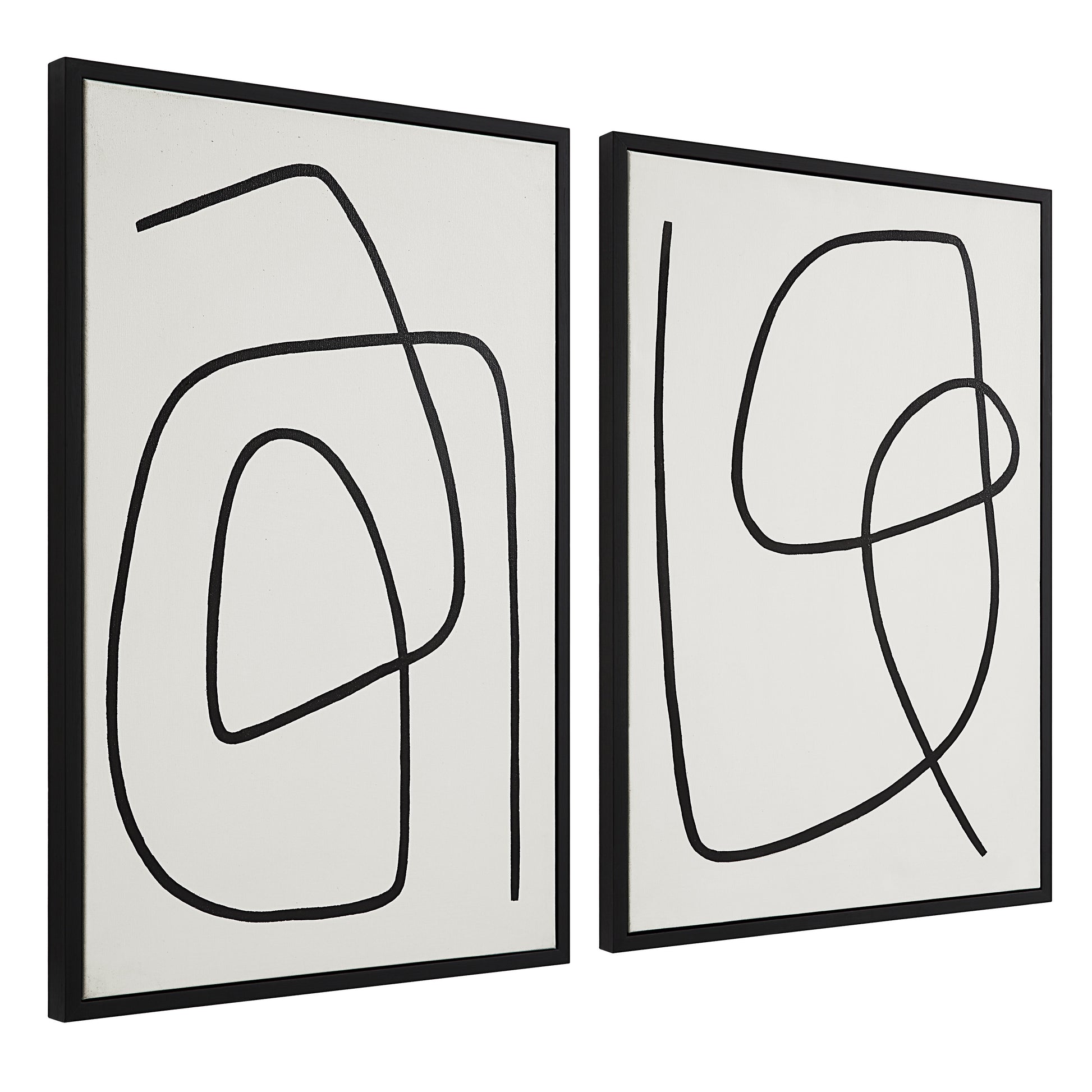 Moreau 24" Wide Canvas Art with Wood Frame, Painted Black-Canvas Art-DECOROLALA