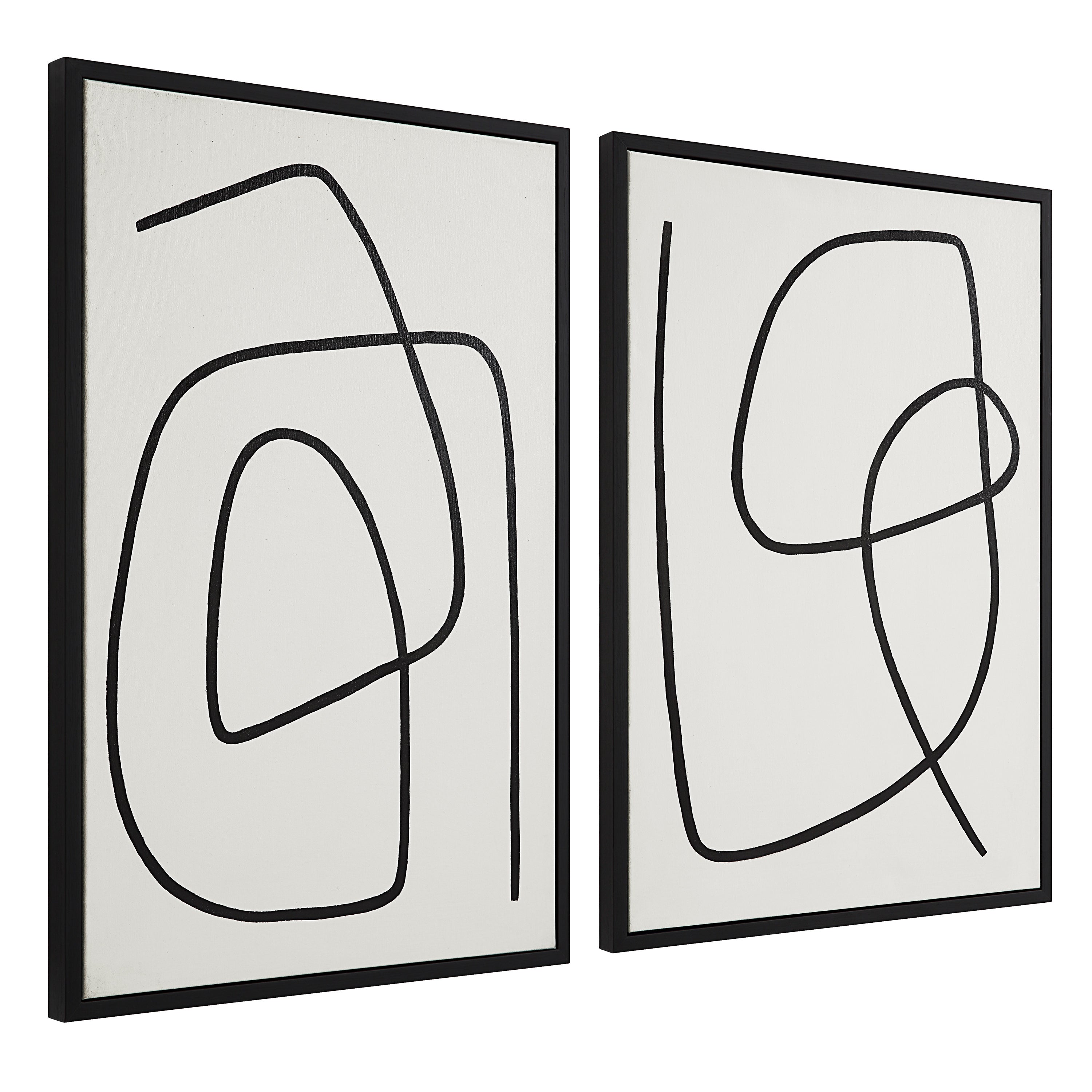 Moreau 24" Wide Canvas Art with Wood Frame, Painted Black-Canvas Art-DECOROLALA