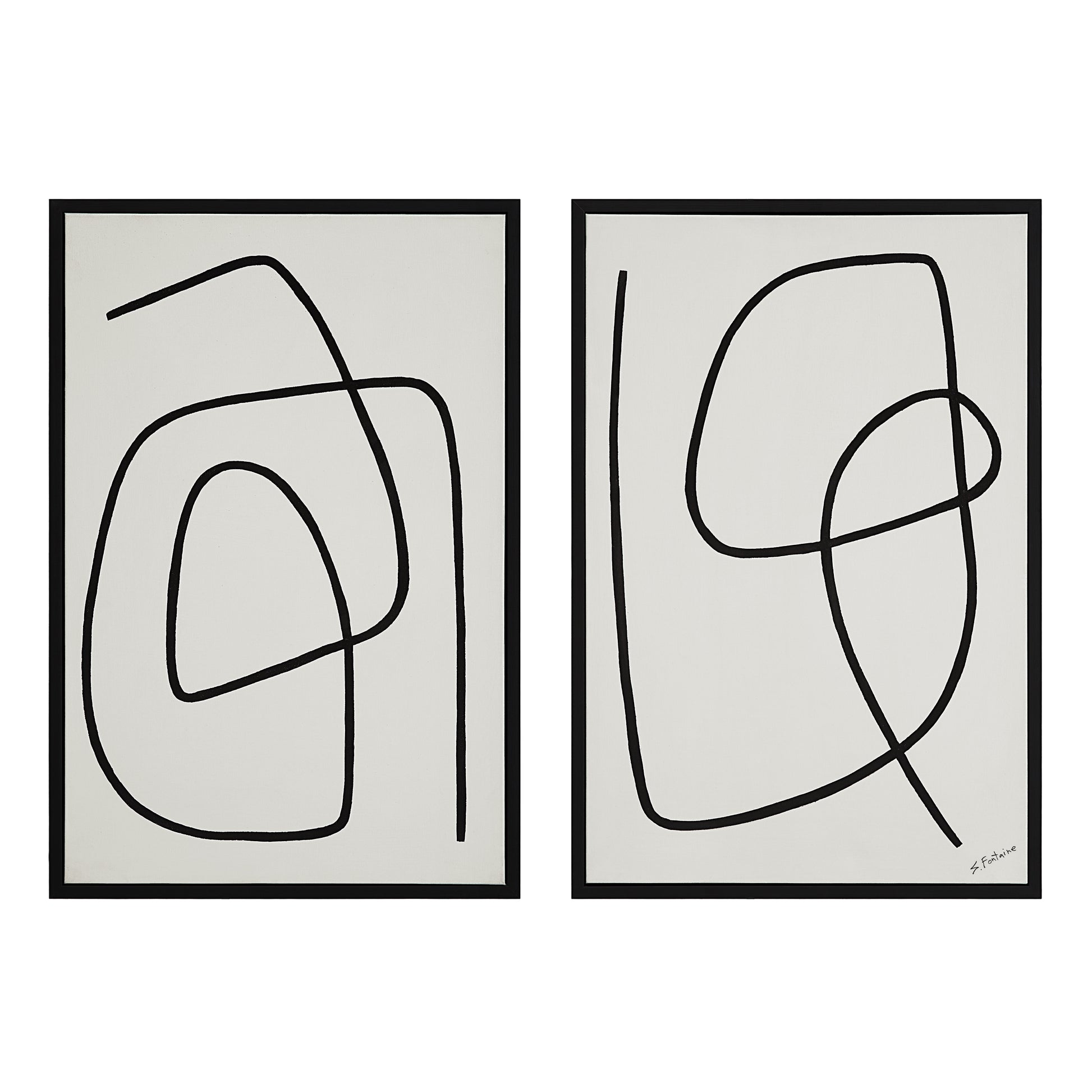 Moreau 24" Wide Canvas Art with Wood Frame, Painted Black-Canvas Art-DECOROLALA