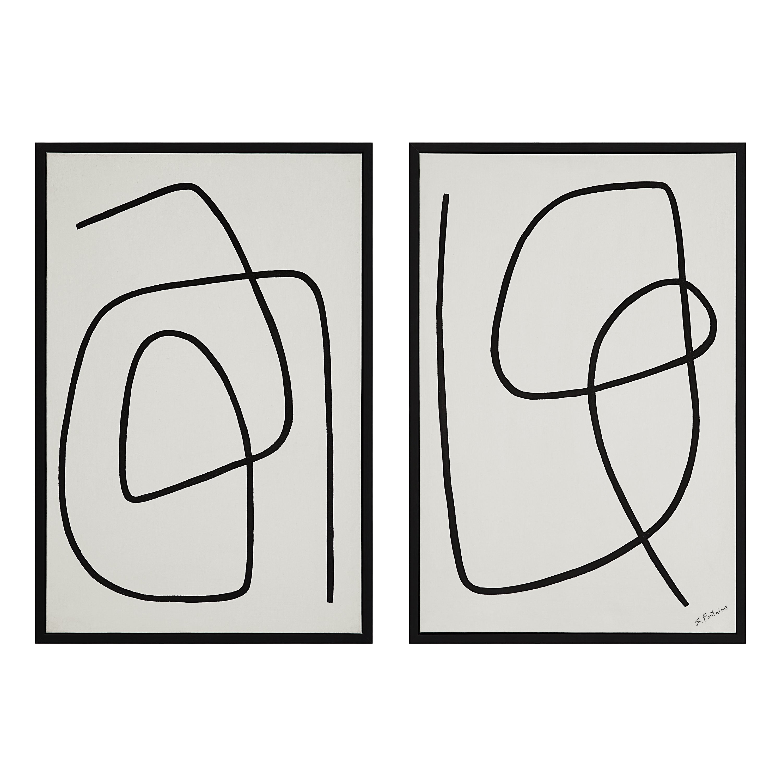 Moreau 24" Wide Canvas Art with Wood Frame, Painted Black-Canvas Art-DECOROLALA