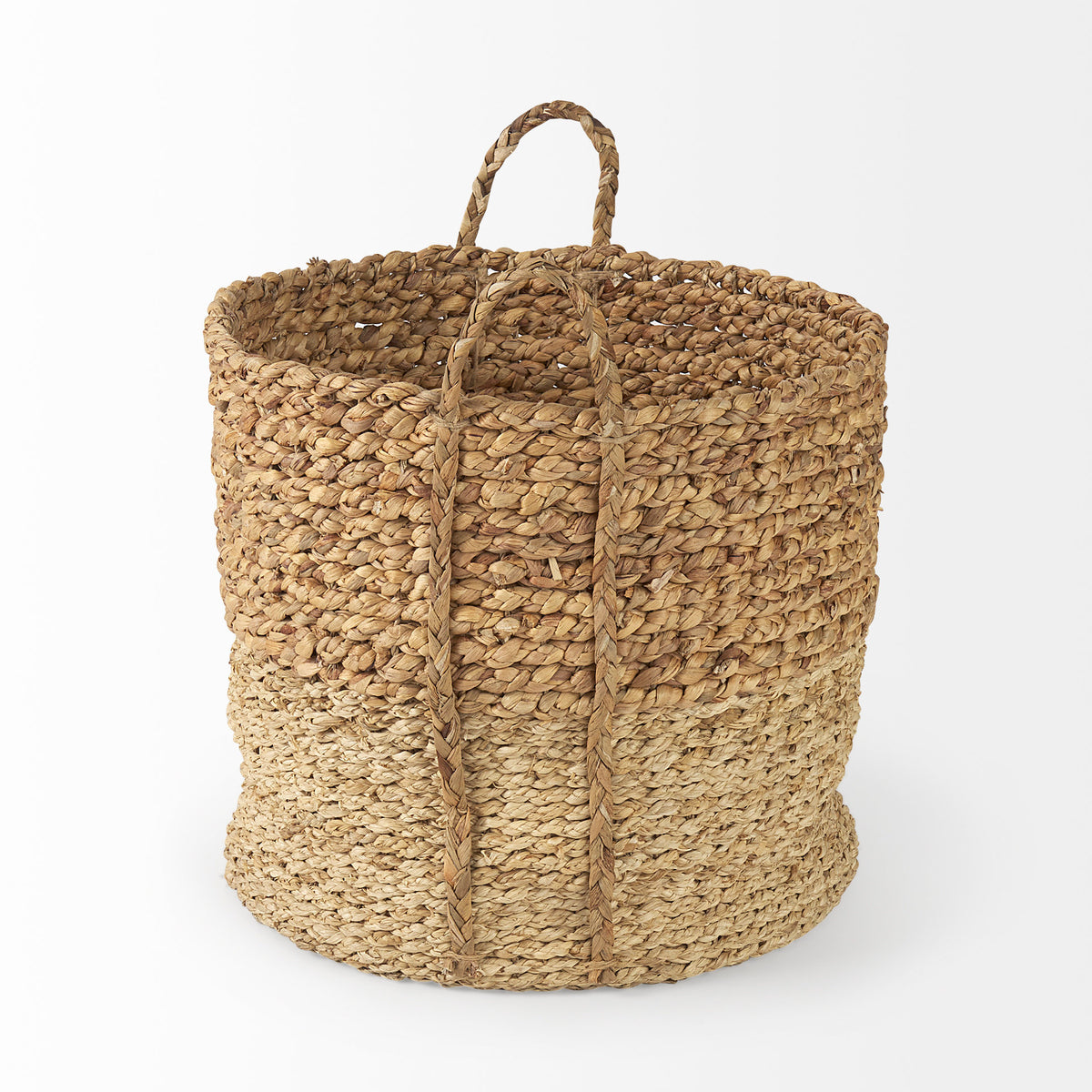 Morocco Round Baskets - Set of 3 Brown Two-Tone-Decorative Baskets-DECOROLALA