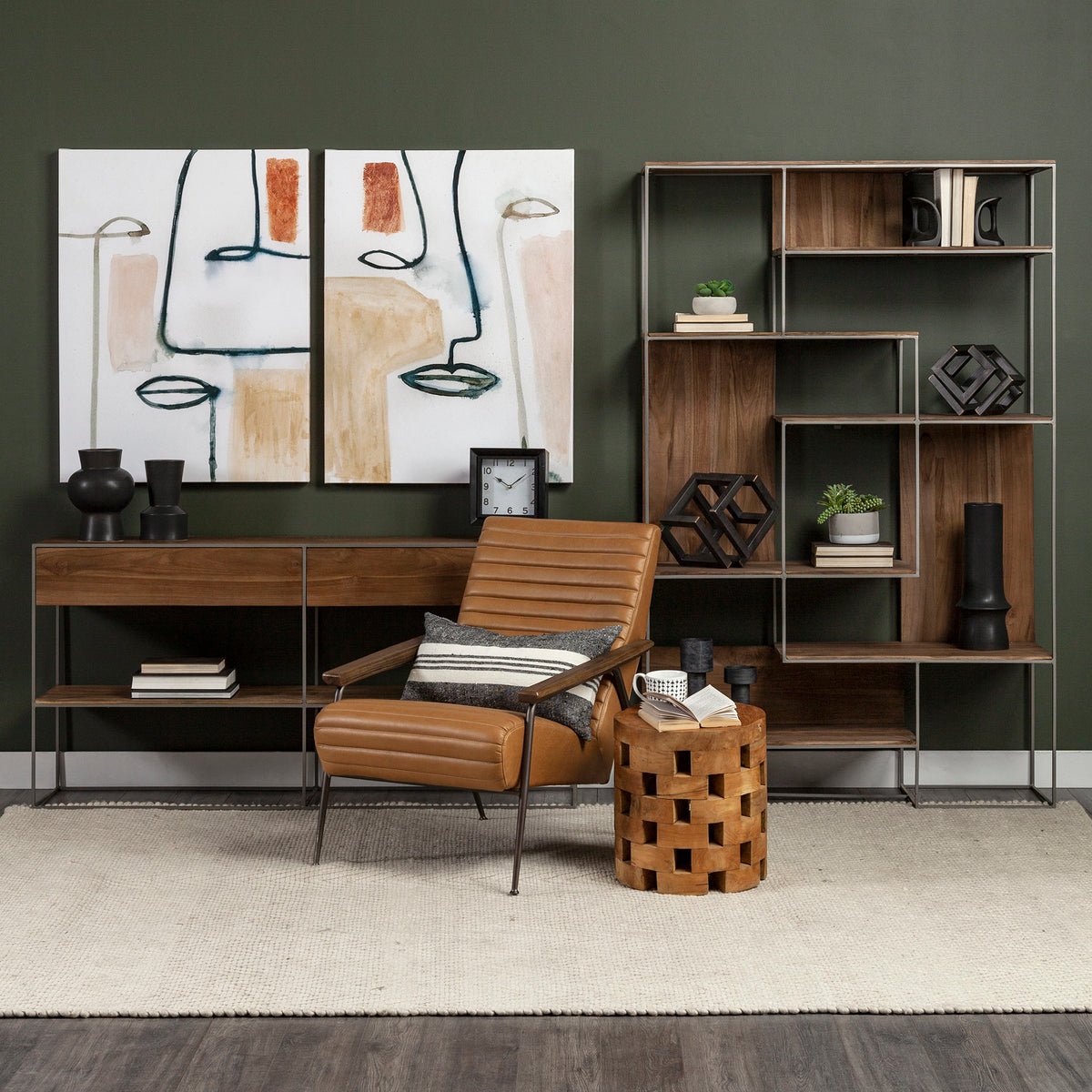 Morris I 63L x 15W x 31H Wood w/ Silver Metal Frame 2 Drawer Console Table-Media Console-DECOROLALA