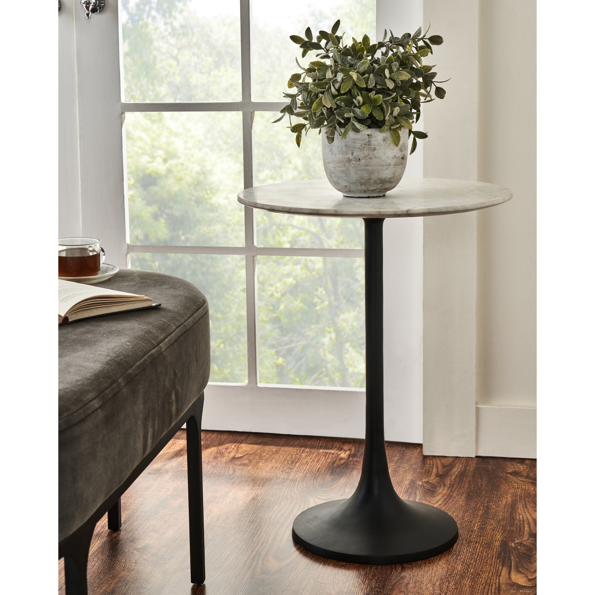 Mortain Indoor Aluminum Table, Black-Table-DECOROLALA
