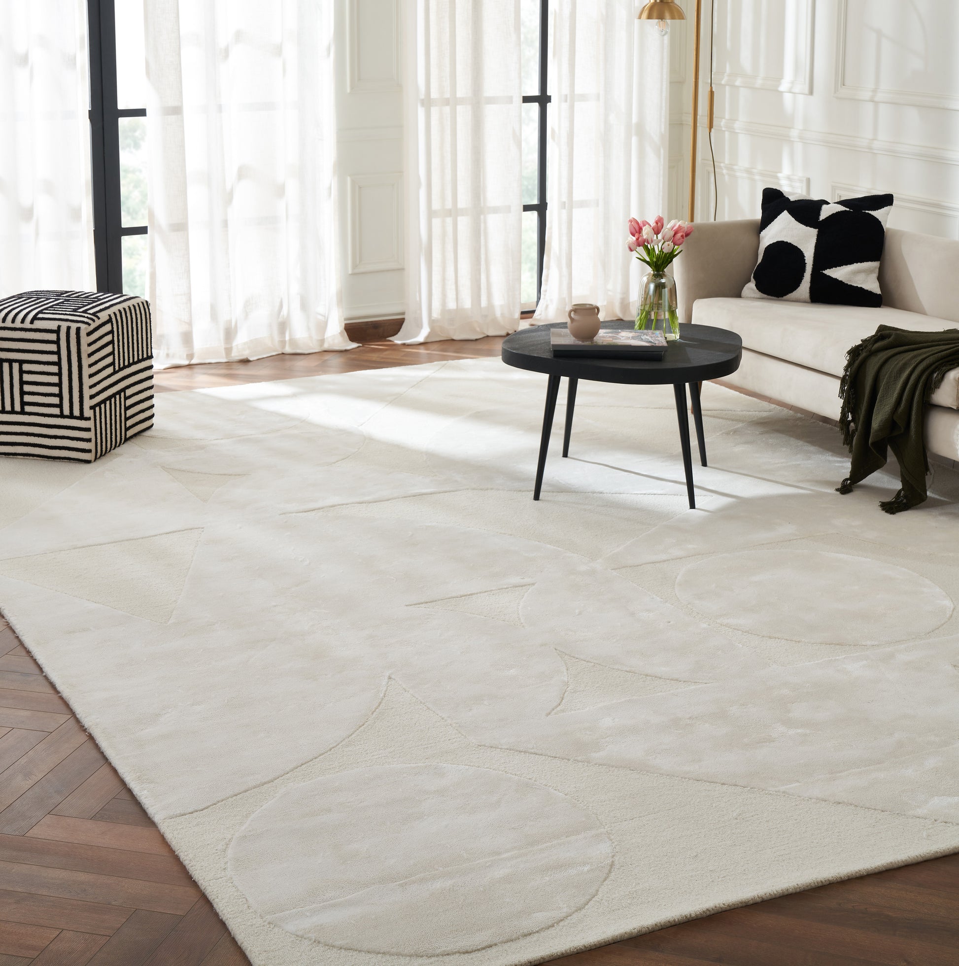 Mosaico Hand-Tufted Wool Viscose Rug-Indoor Rug-DECOROLALA