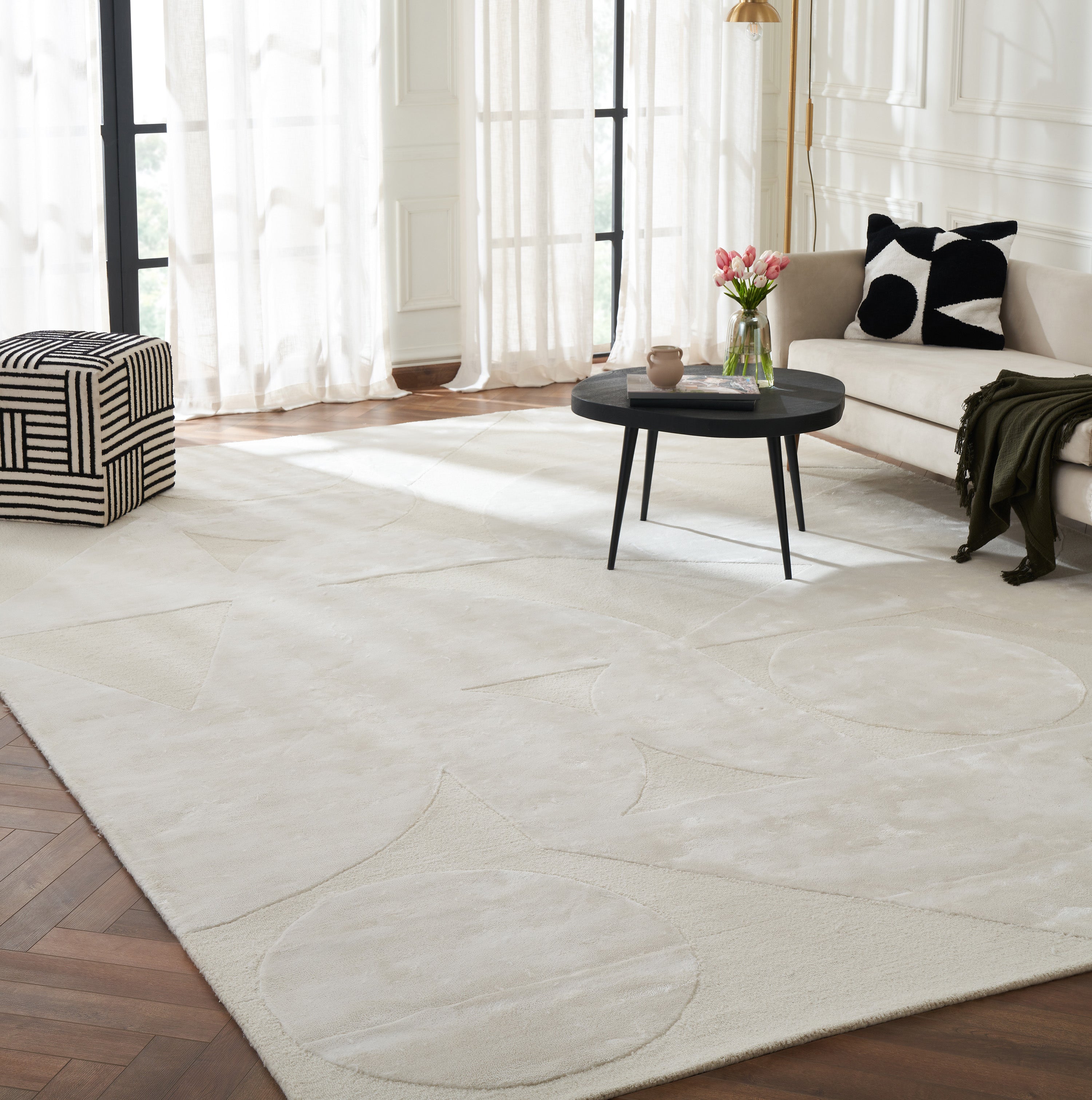 Mosaico Hand-Tufted Wool Viscose Rug-Indoor Rug-DECOROLALA
