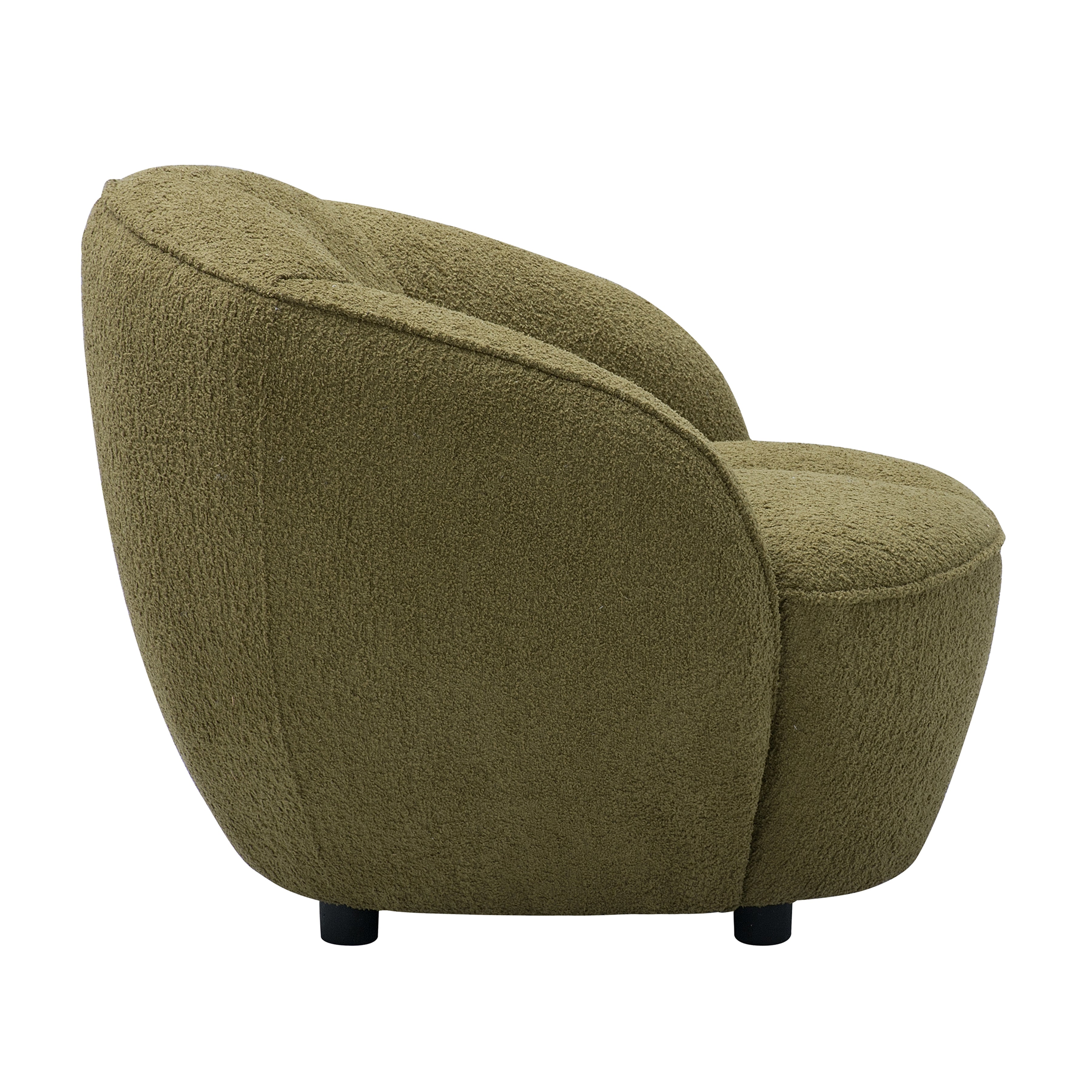 Mossea 35 in. Woolly Upholstered Barrel Armchair in Moss Green-Furniture > Chairs > Armchairs, Recliners & Sleeper Chairs > Armchairs-DECOROLALA