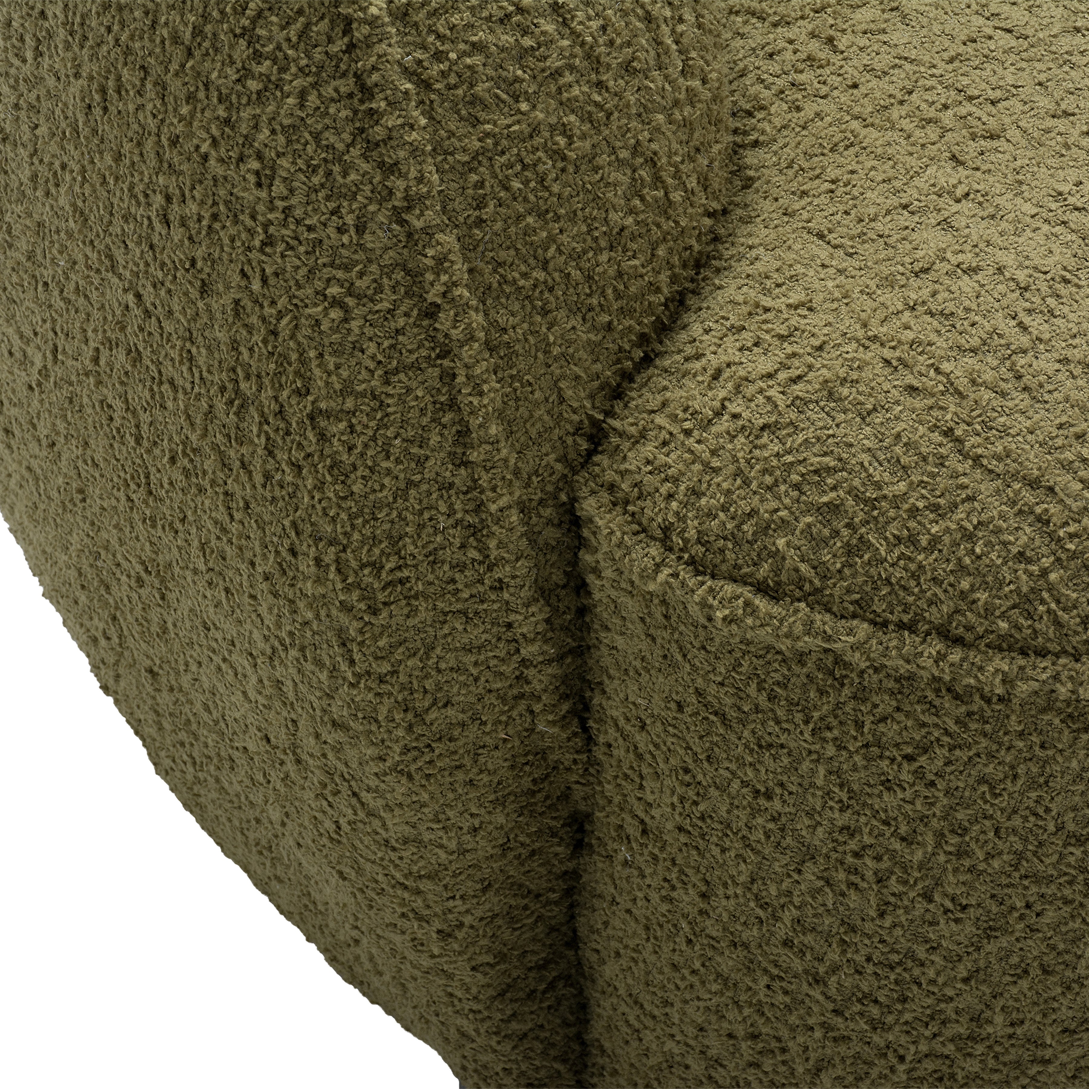 Mossea 35 in. Woolly Upholstered Barrel Armchair in Moss Green-Furniture > Chairs > Armchairs, Recliners & Sleeper Chairs > Armchairs-DECOROLALA