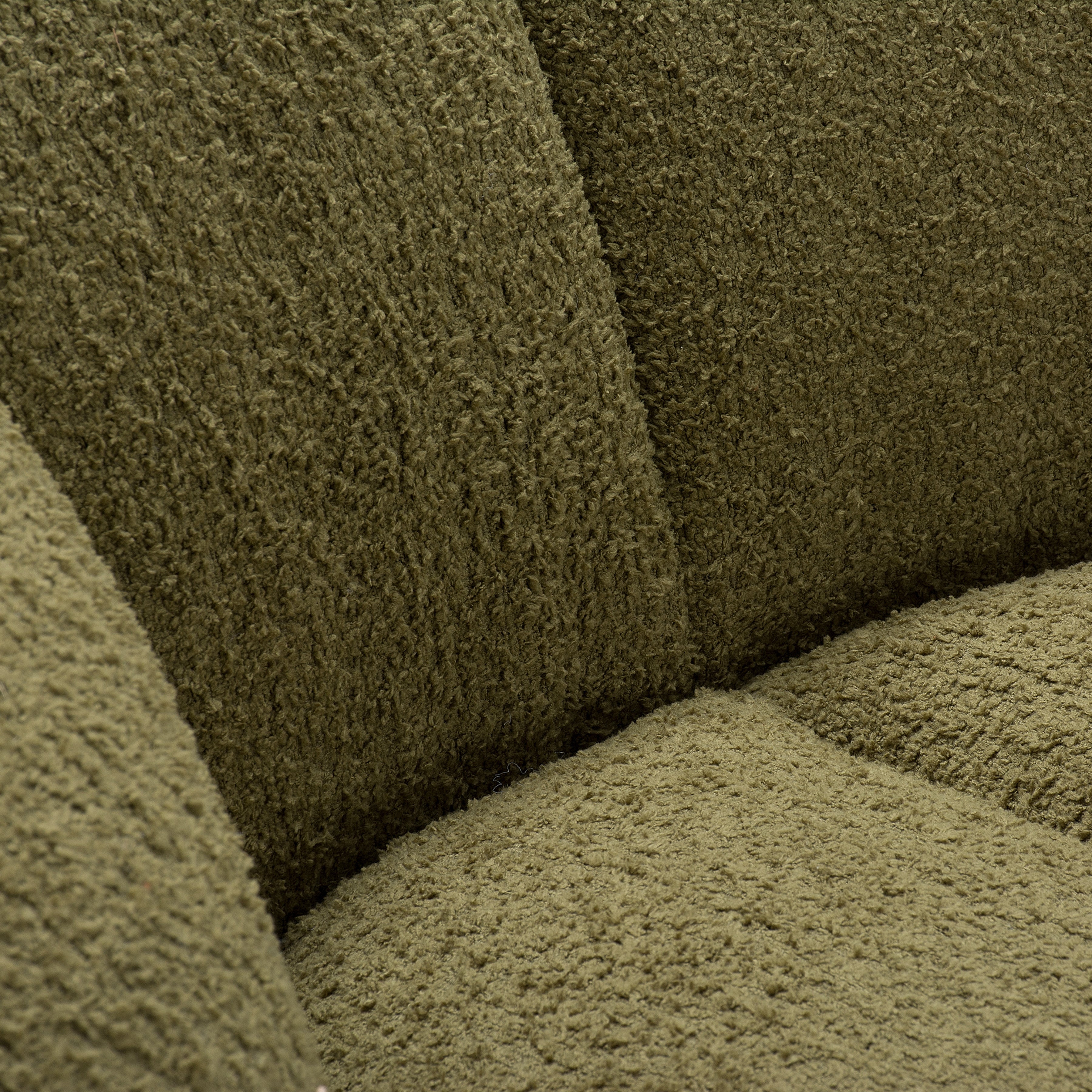 Mossea 35 in. Woolly Upholstered Barrel Armchair in Moss Green-Furniture > Chairs > Armchairs, Recliners & Sleeper Chairs > Armchairs-DECOROLALA