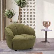 Mossea 35 in. Woolly Upholstered Barrel Armchair in Moss Green-Furniture > Chairs > Armchairs, Recliners & Sleeper Chairs > Armchairs-DECOROLALA