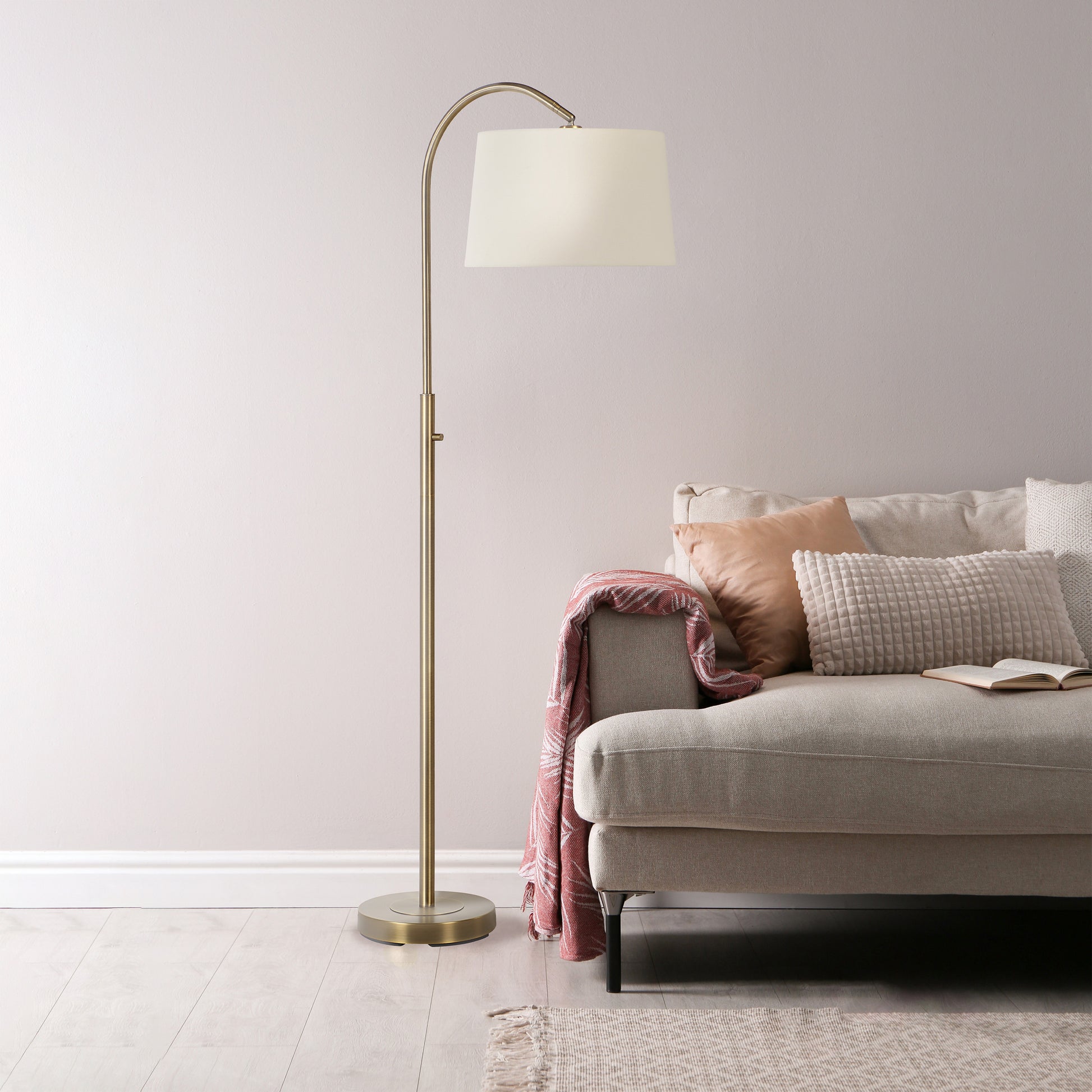 Moulton 66.25" Floor Lamp with Swivel Shade, Yellow-Floor Lamp-DECOROLALA