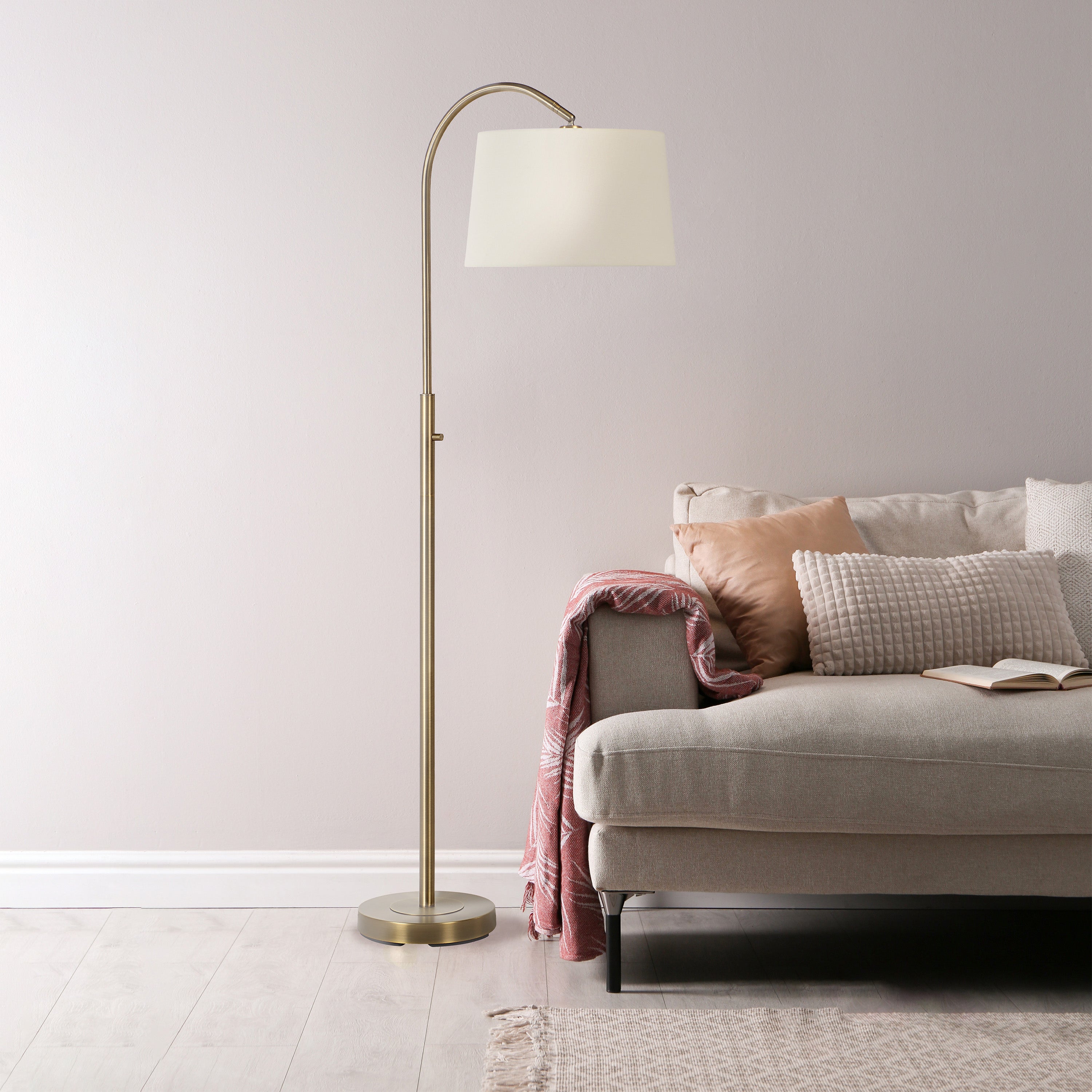 Moulton 66.25" Floor Lamp with Swivel Shade, Yellow-Floor Lamp-DECOROLALA